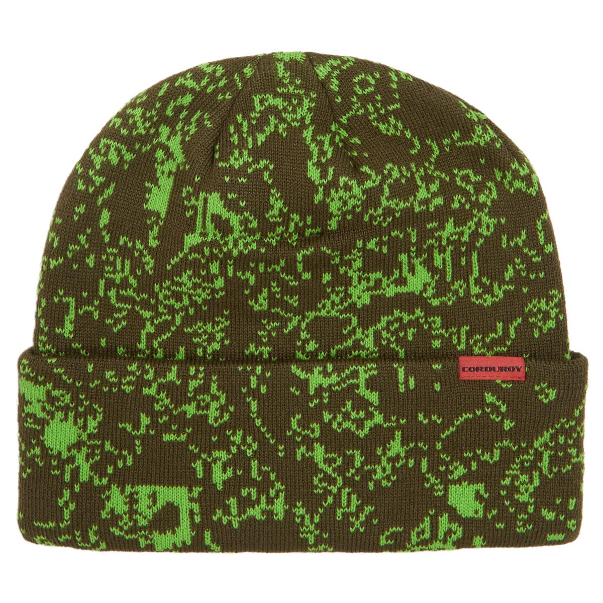 Corduroy Cell Camo Beanie - Army image 1