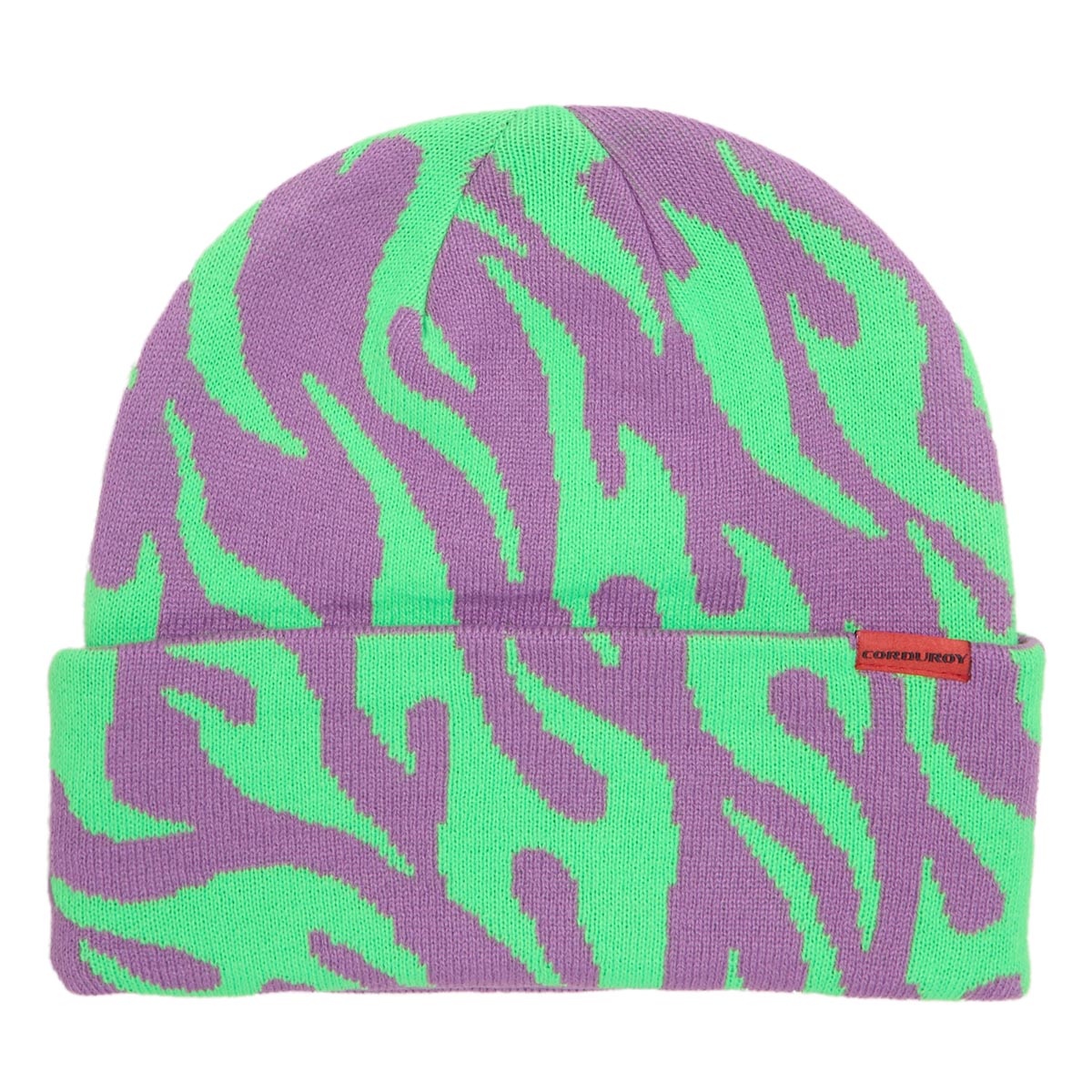 Corduroy Tribal Flames Beanie - Lavender image 1