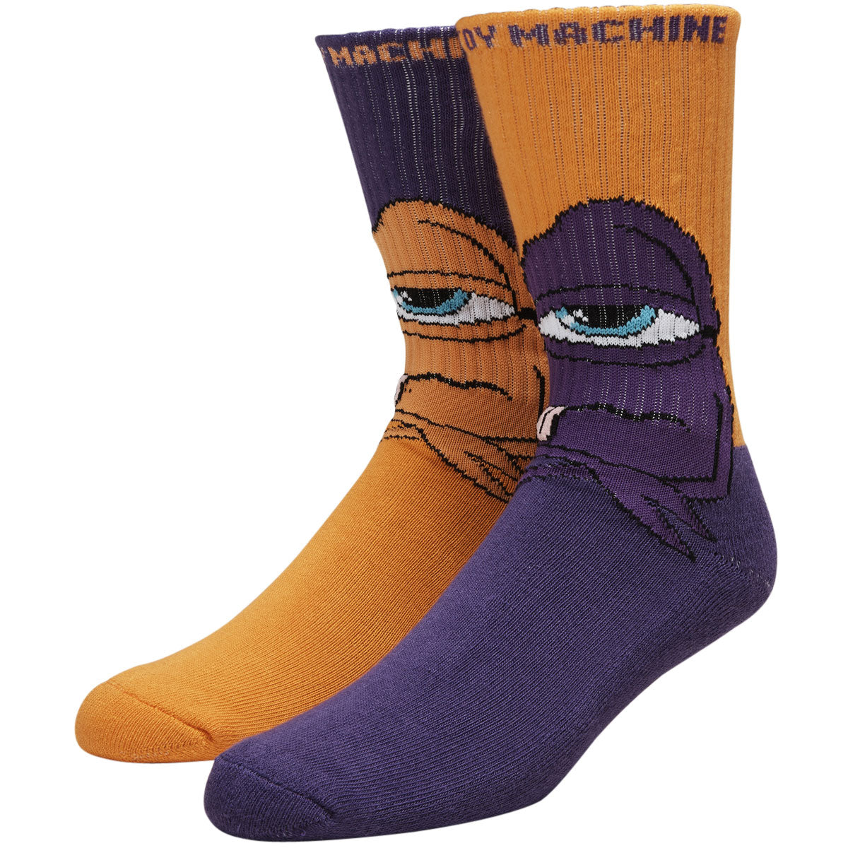 Toy Machine Bored Sect Crew Socks - Purple/Orange image 1