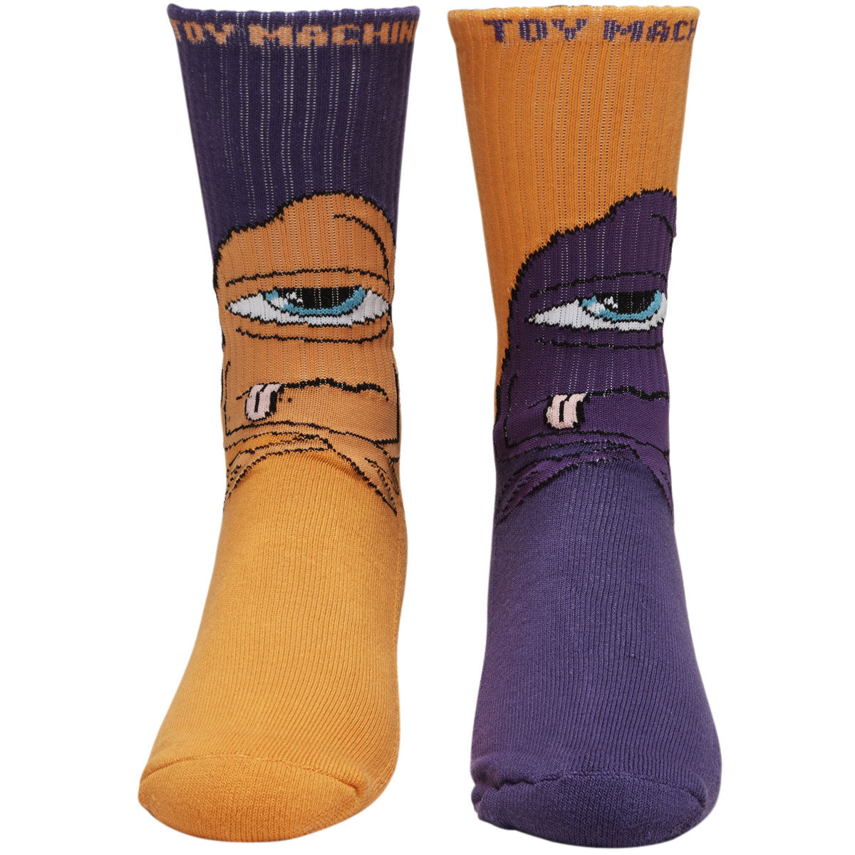 Toy Machine Bored Sect Crew Socks - Purple/Orange image 2