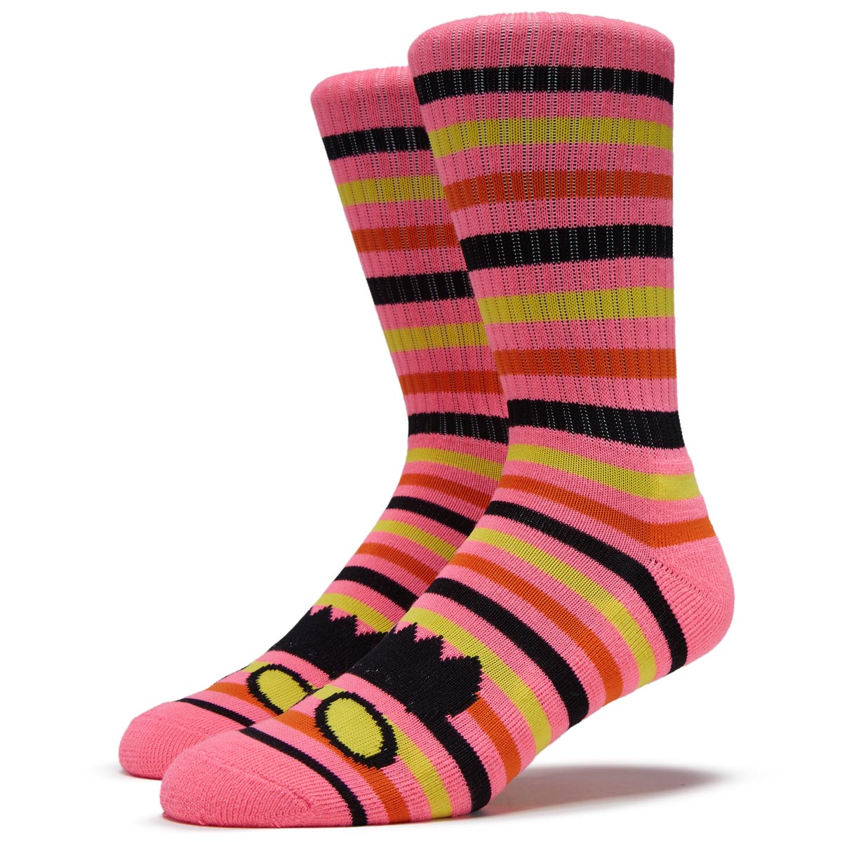 Toy Machine Monster Mini Stripes Socks - Neon Pink image 1