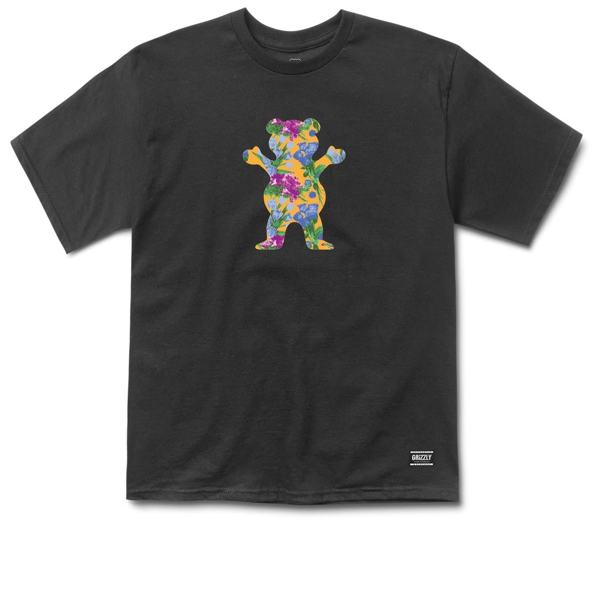 Grizzly Give Em Flowers T-Shirt - Black image 1