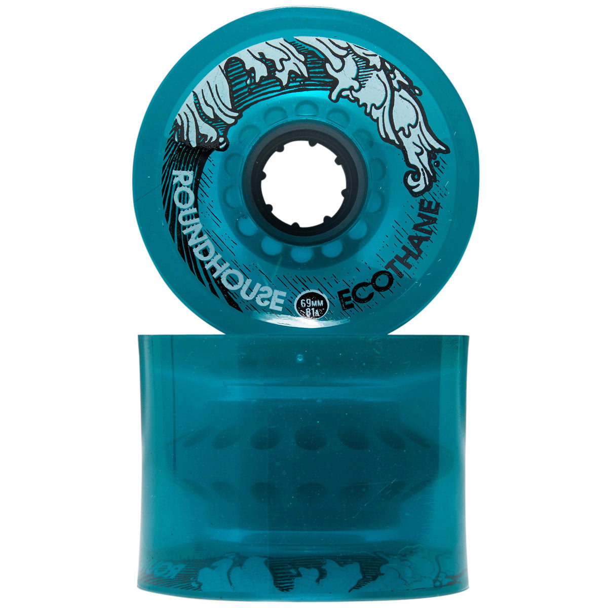 Carver Roundhouse Concave Eco Formula Longboard Wheels - Aqua - 69mm image 2