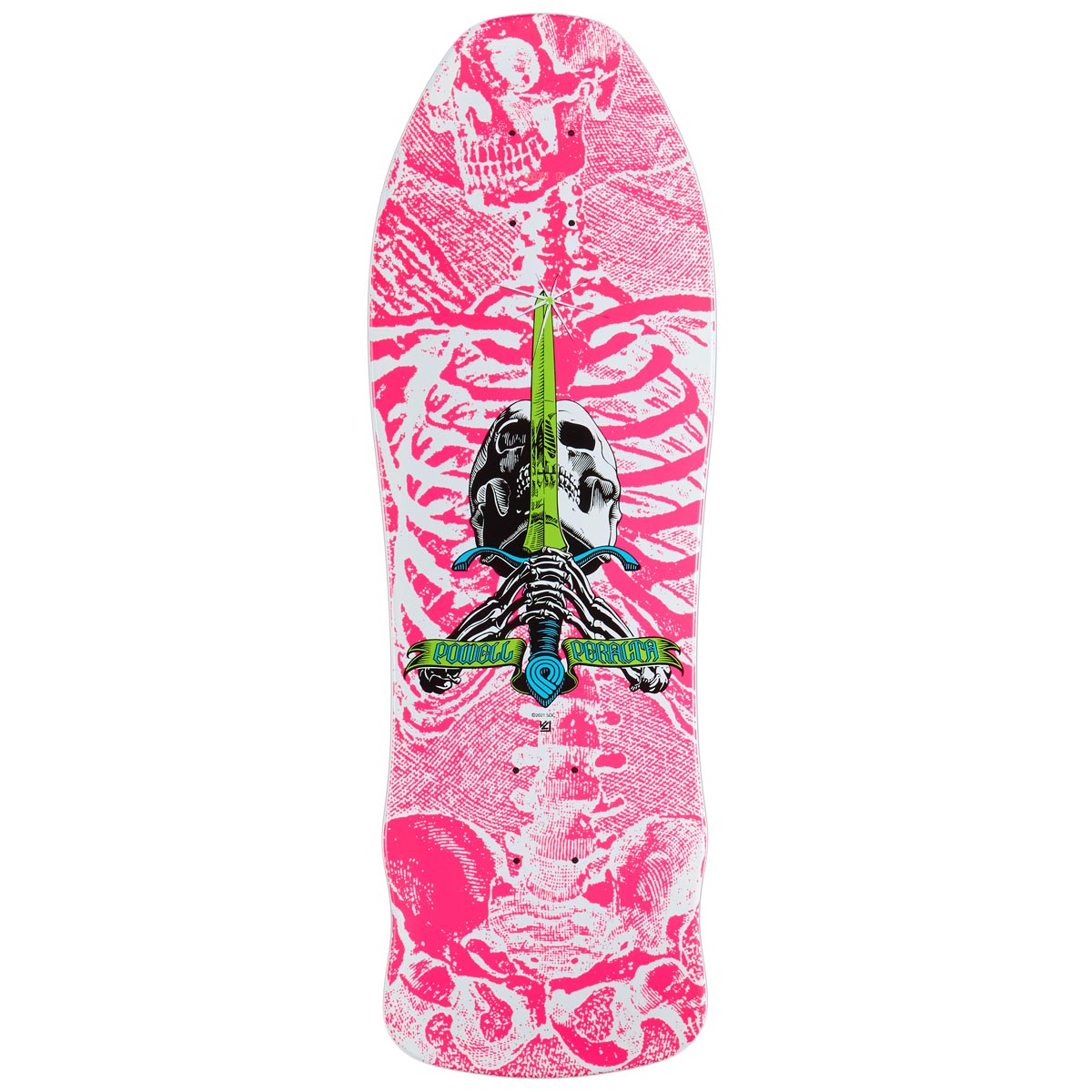 Powell-Peralta Geegah Skull & Sword 7 Skateboard Deck - Hot Pink - 9.75