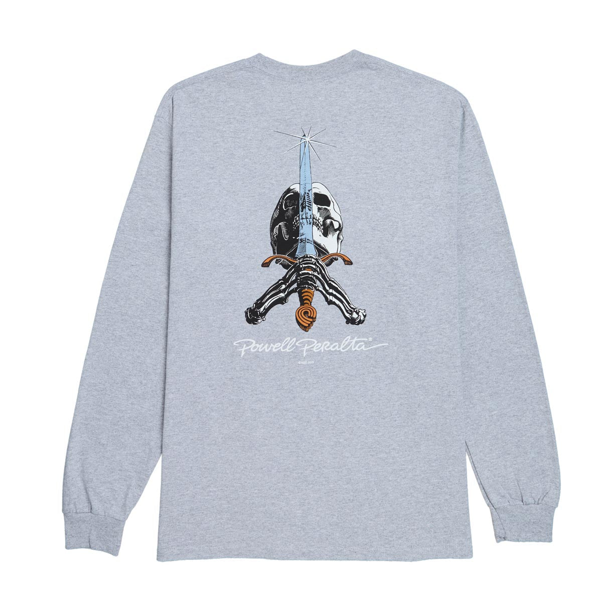 Powell-Peralta Skull And Sword Long Sleeve T-Shirt - Sport Grey image 1