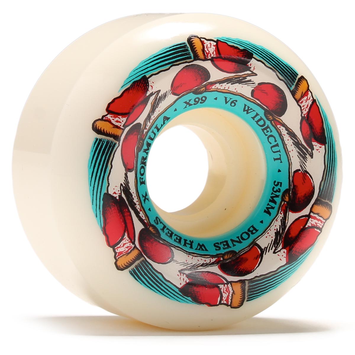 Bones X-Formula Deep Dish 99a V6 Wide-Cut Skateboard Wheels - 53mm image 1