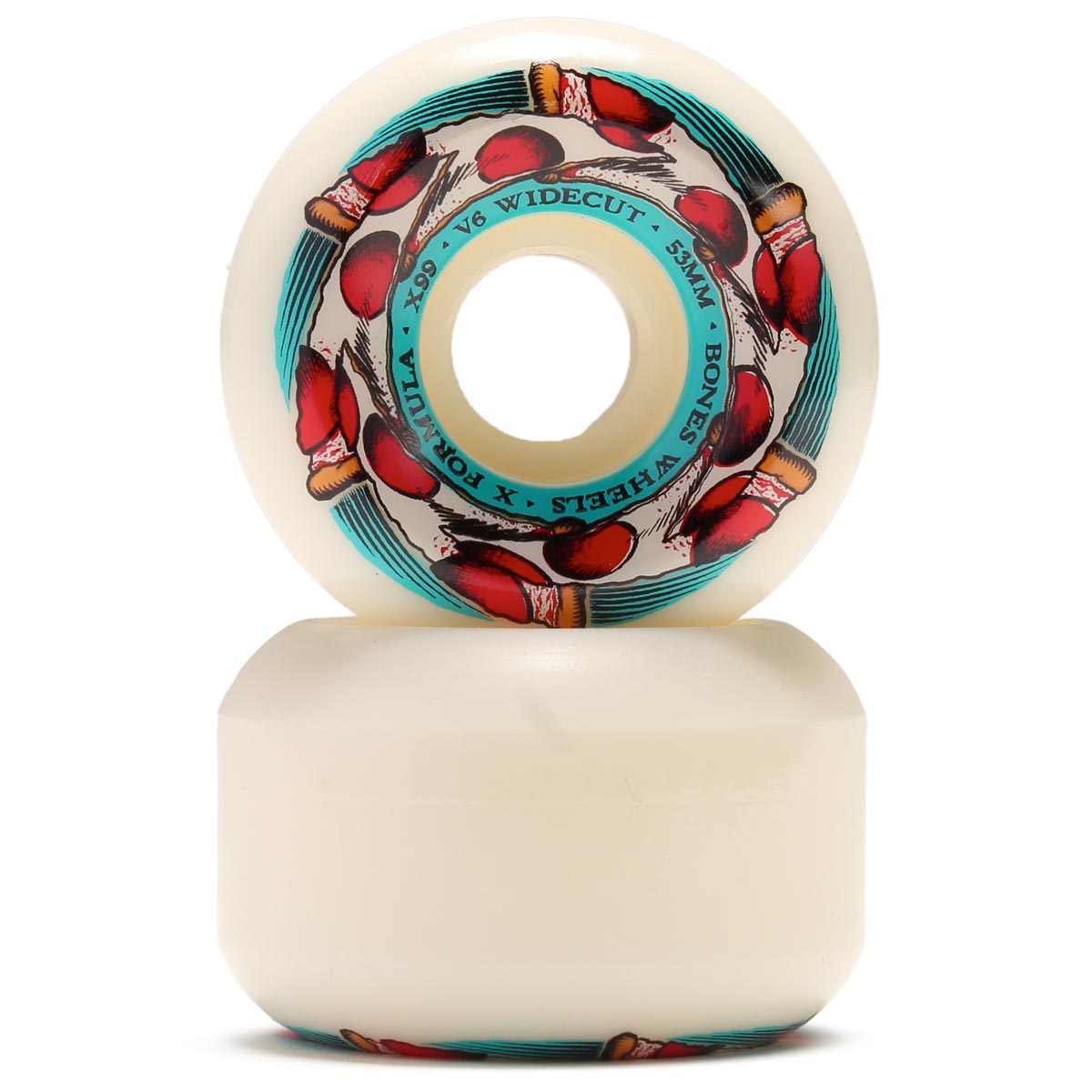 Bones X-Formula Deep Dish 99a V6 Wide-Cut Skateboard Wheels - 53mm image 2