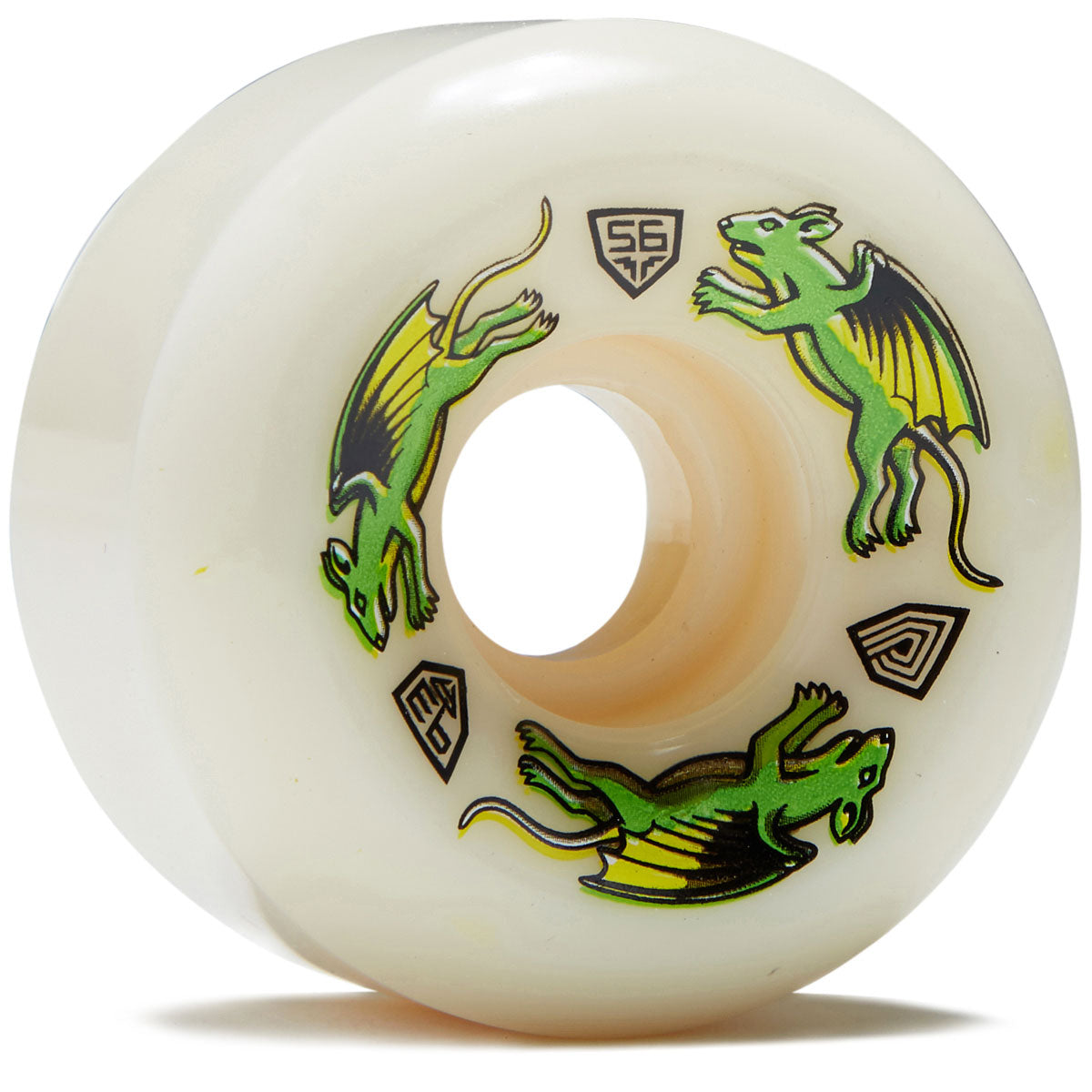 Powell-Peralta Dragon Formula 93a Nano Rat V6 Skateboard Wheels - Off White - 56mm image 1