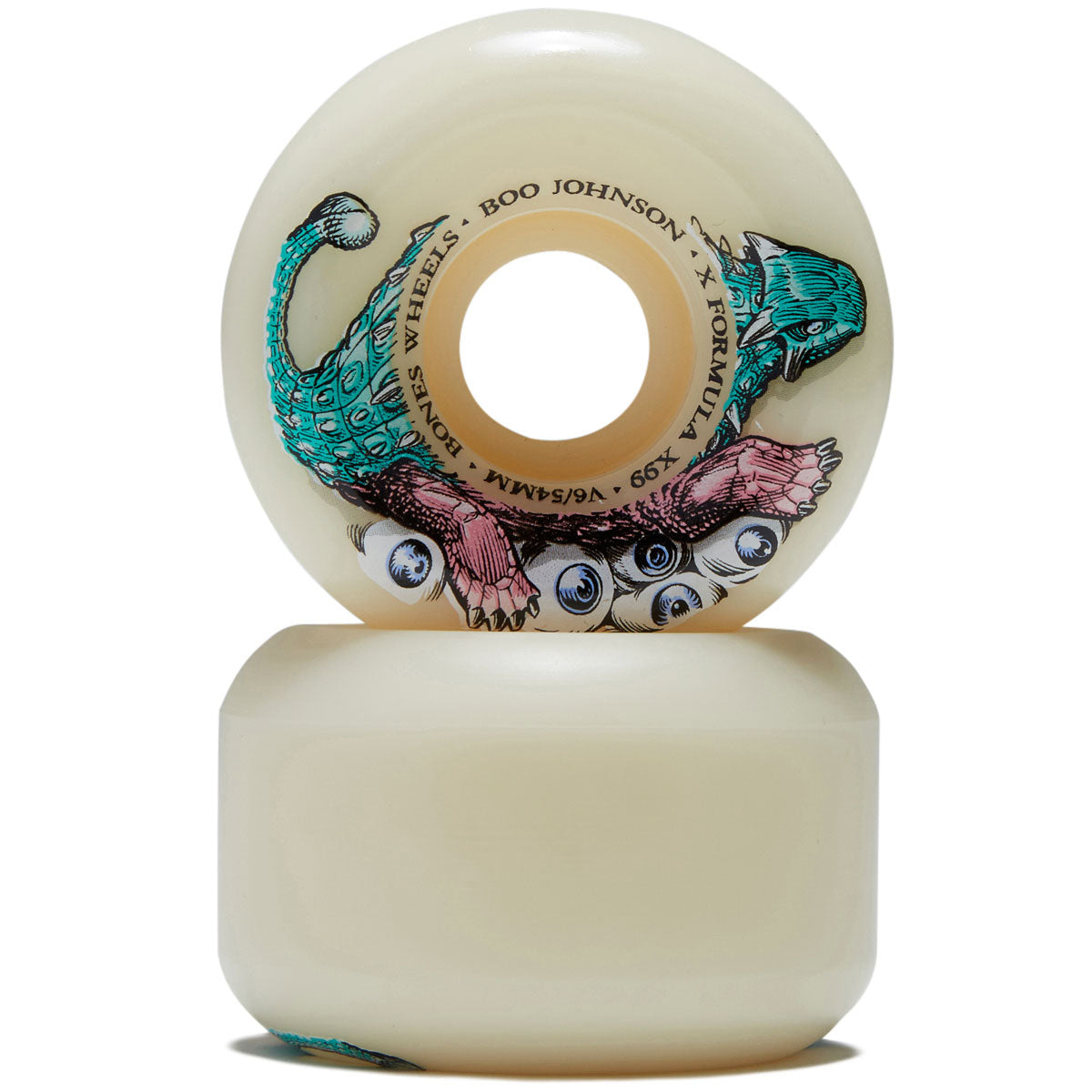 Bones Boo Johnson Dino-Sortas 99A V6 Widecut Skateboard Wheels - 54mm image 2