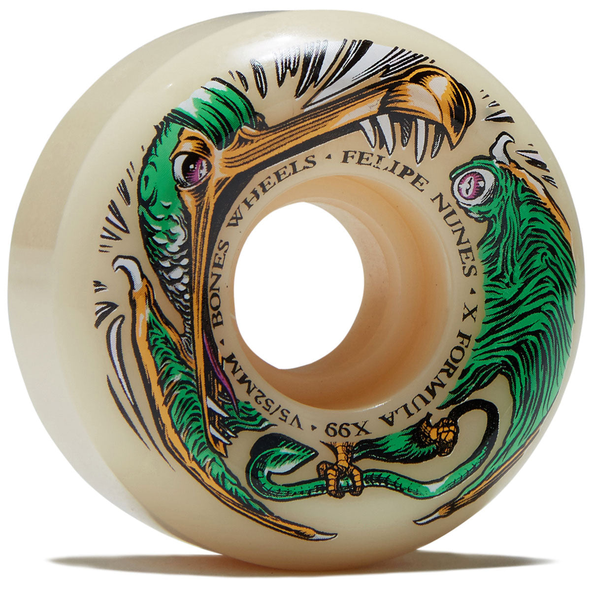 Bones Felipe Nunes Dino-Sortas 99A V5 Sidecut Skateboard Wheels - 52mm image 1