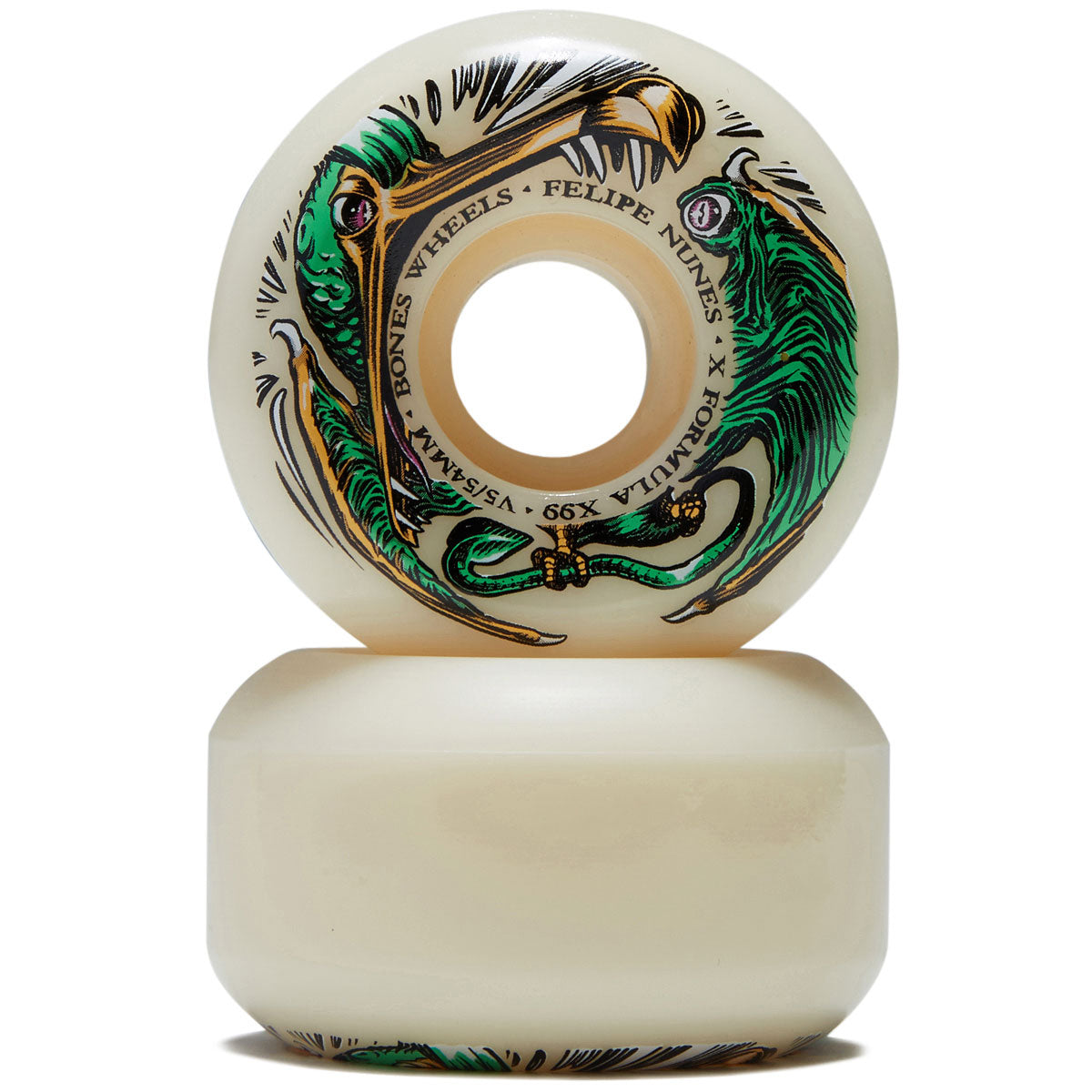 Bones Felipe Nunes Dino-Sortas 99A V5 Sidecut Skateboard Wheels - 54mm image 2