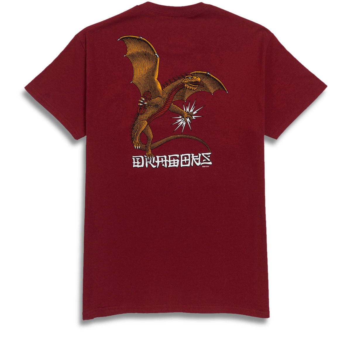 Powell-Peralta Dragons Logo T-Shirt - Burgundy image 1