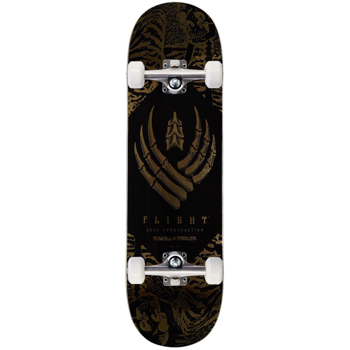 Powell-Peralta Flight Skeleton Skateboard Complete - Gold Foil - 8.63