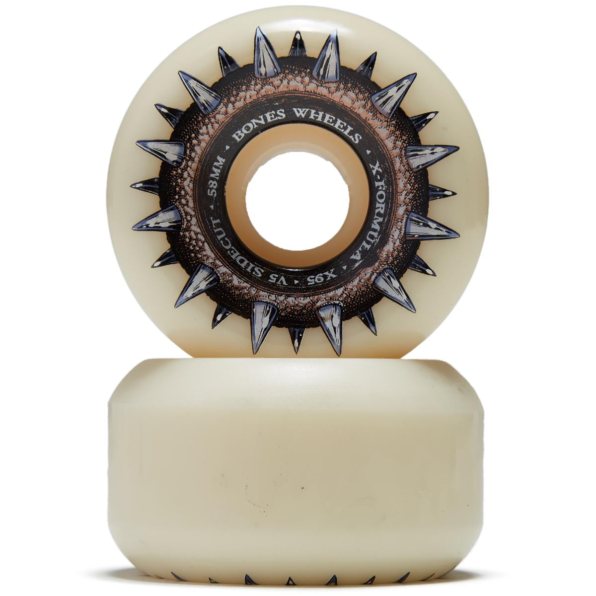 Bones X-Formula Street Cleats 95A Sidecut Skateboard Wheels - 58mm image 2