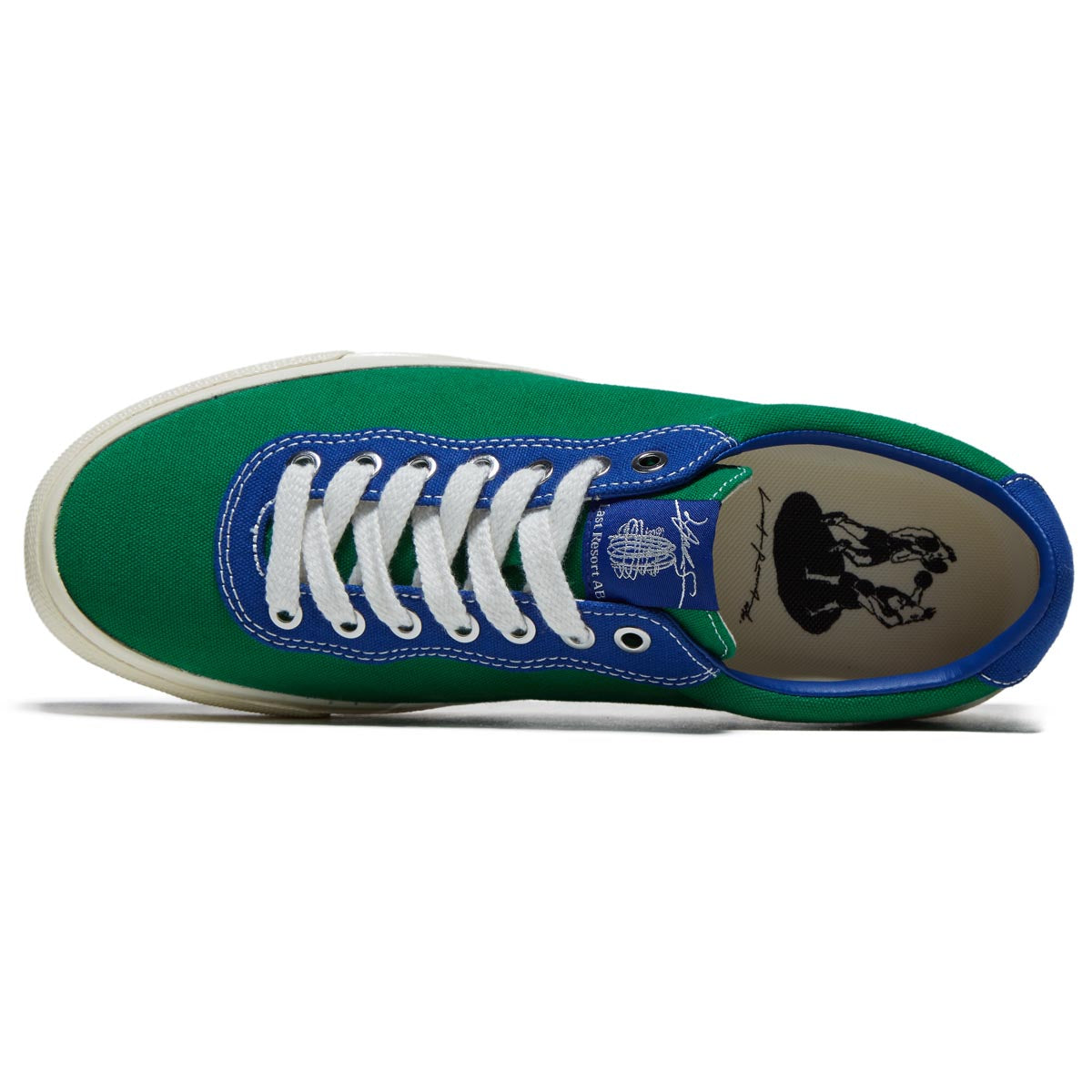 Last Resort AB x Julian Smith VM001 Canvas Lo Shoes - Kelly Green/Klein Blue image 3