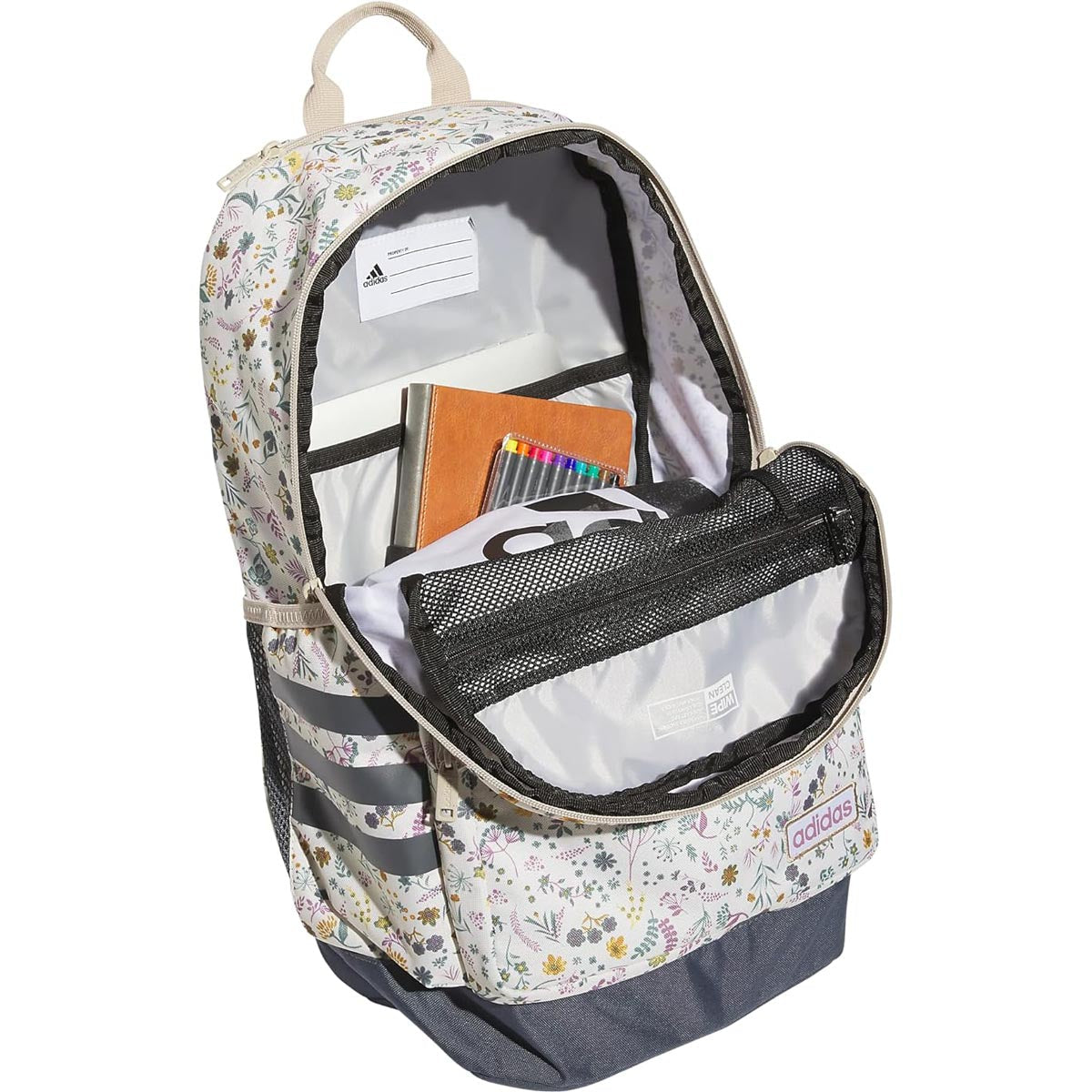 Adidas Classic 3S 4 Backpack - Woodland Floral Chalk White/Onyx Grey/Wonder Beige image 3