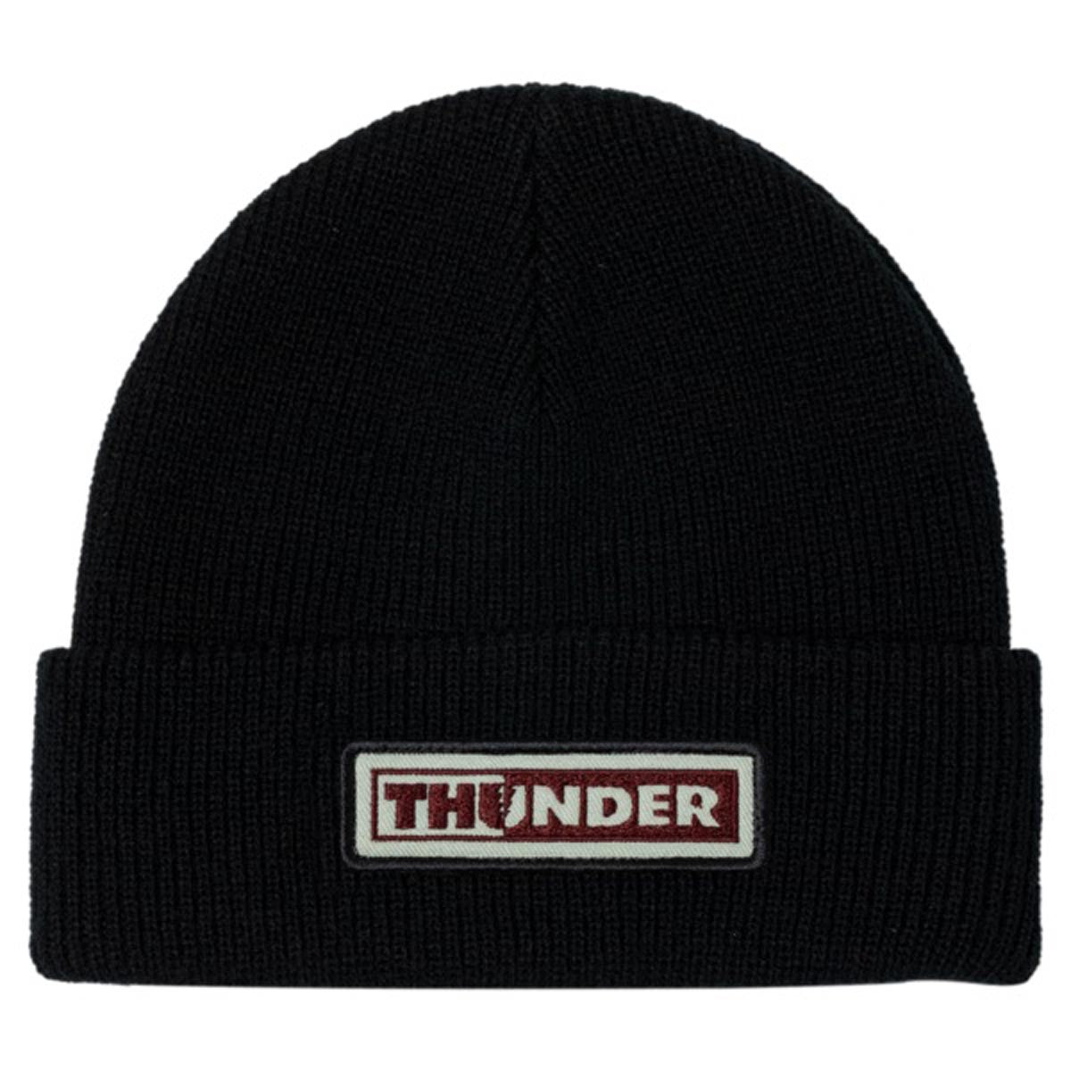 Thunder Bolts Patch Beanie - Black/Maroon/Grey image 1