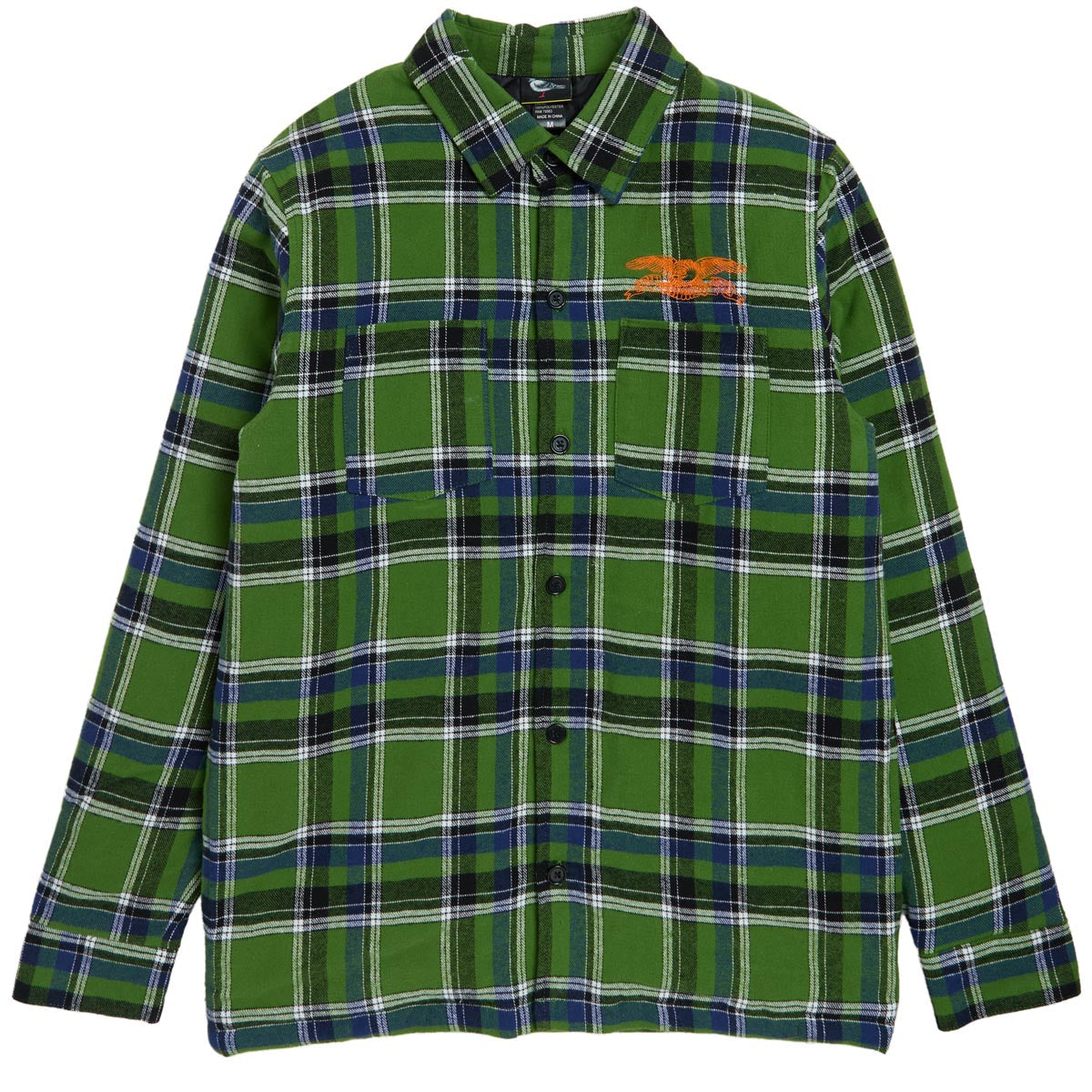 Anti-Hero Basic Eagle Flannel Jacket - Green/Blue Multi image 1