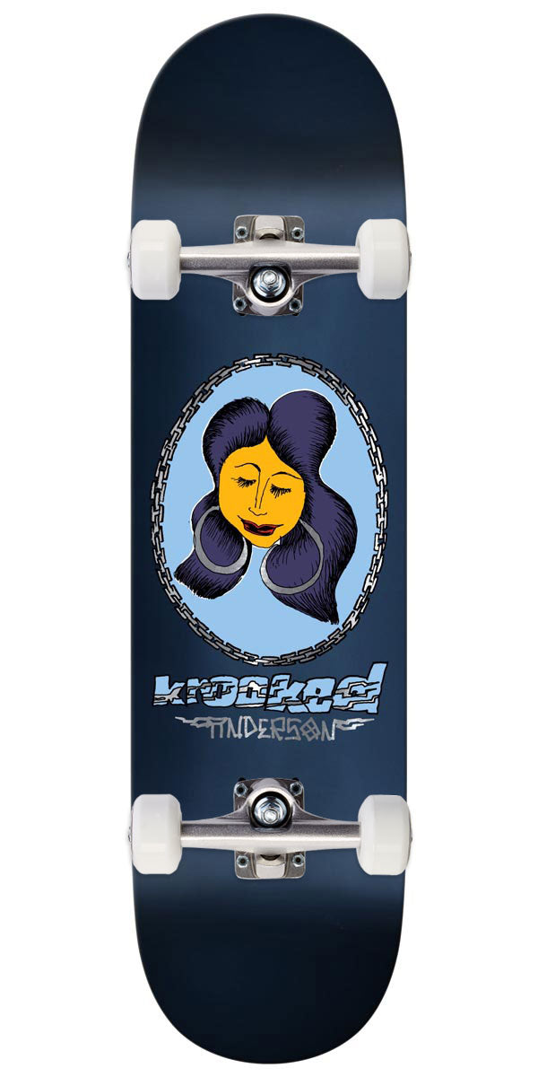 Krooked Manderson Chain Frame Skateboard Complete - Navy - 8.75