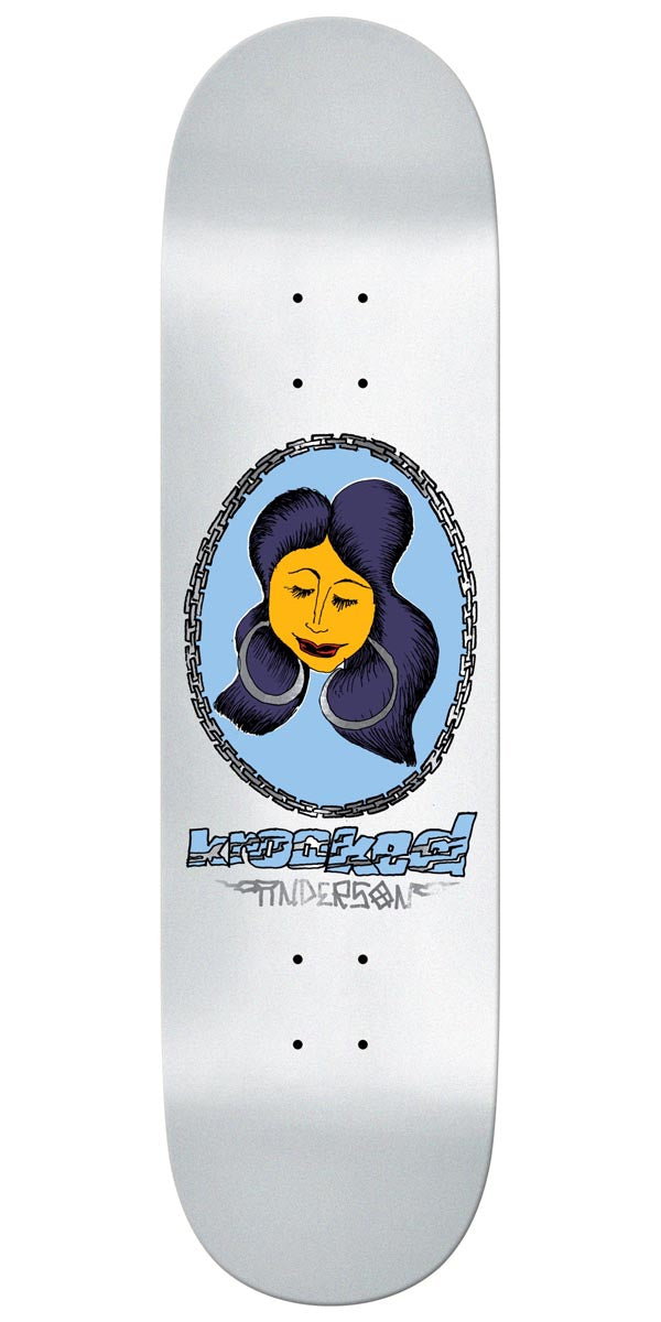 Krooked Manderson Chain Frame Skateboard Deck - White - 8.38