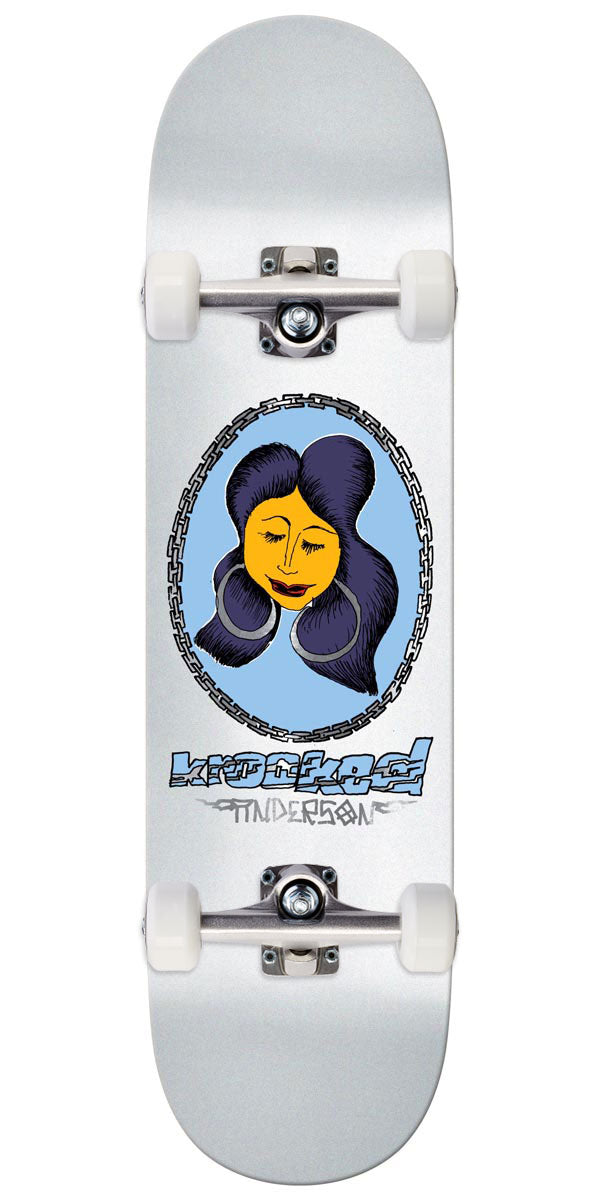 Krooked Manderson Chain Frame Skateboard Complete - White - 8.38