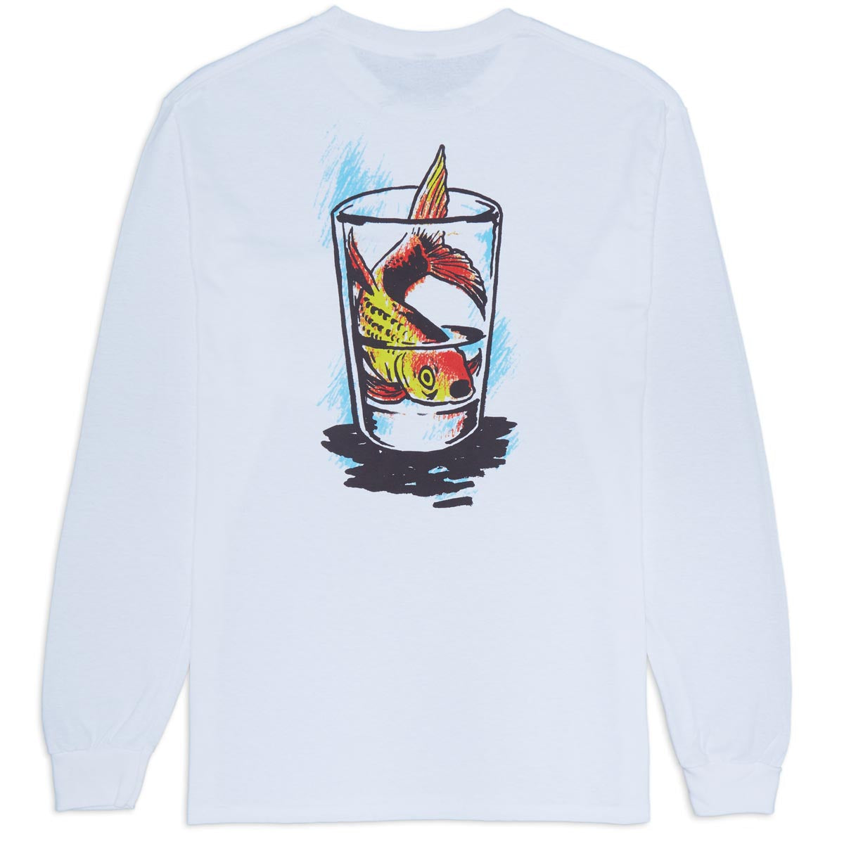 Anti-Hero Fish Bowl Long Sleeve Pocket T-Shirt - White image 2