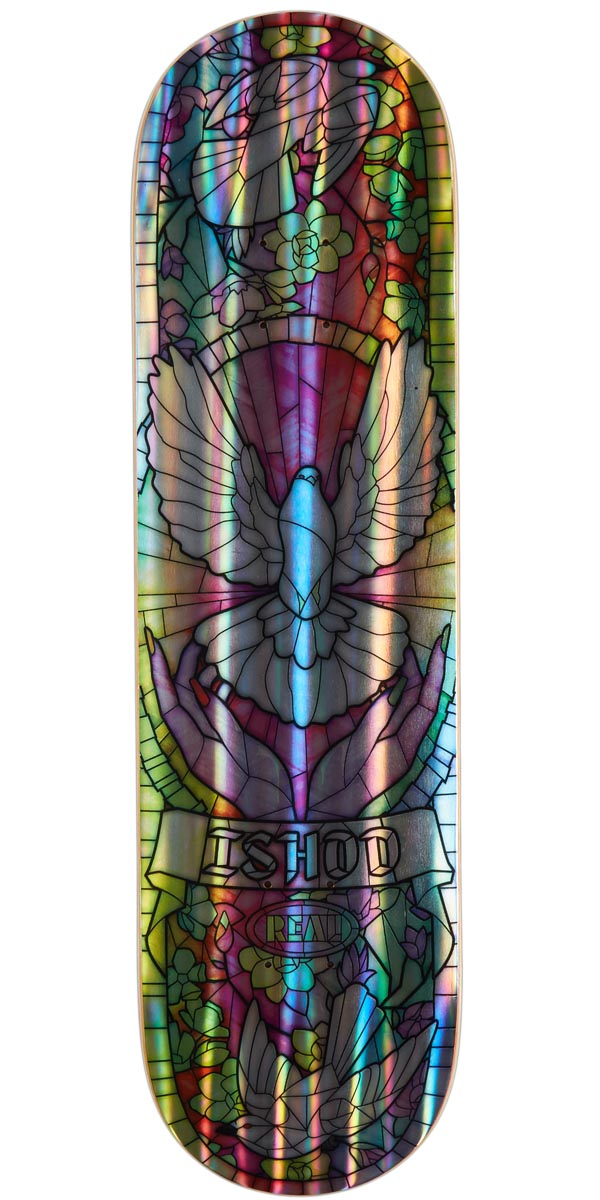 Real Ishod Cathedral Twin Tail Skateboard Deck - Holographic Rainbow Foil - 8.50