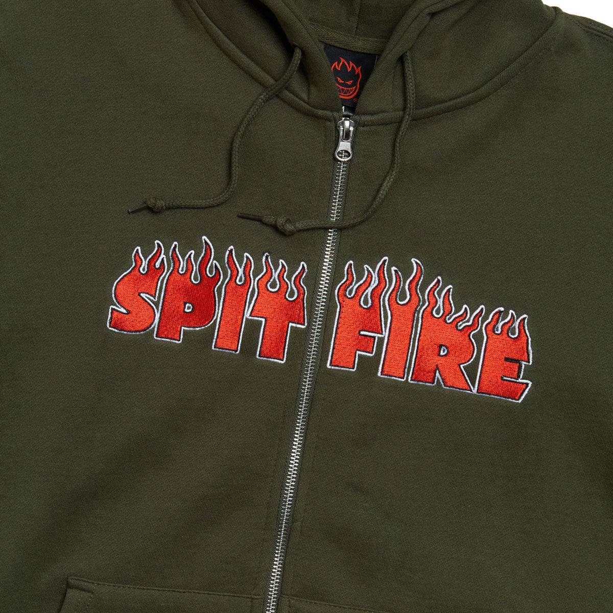 Spitfire Demonseed Script Emb Zip Hoodie - Olive image 2