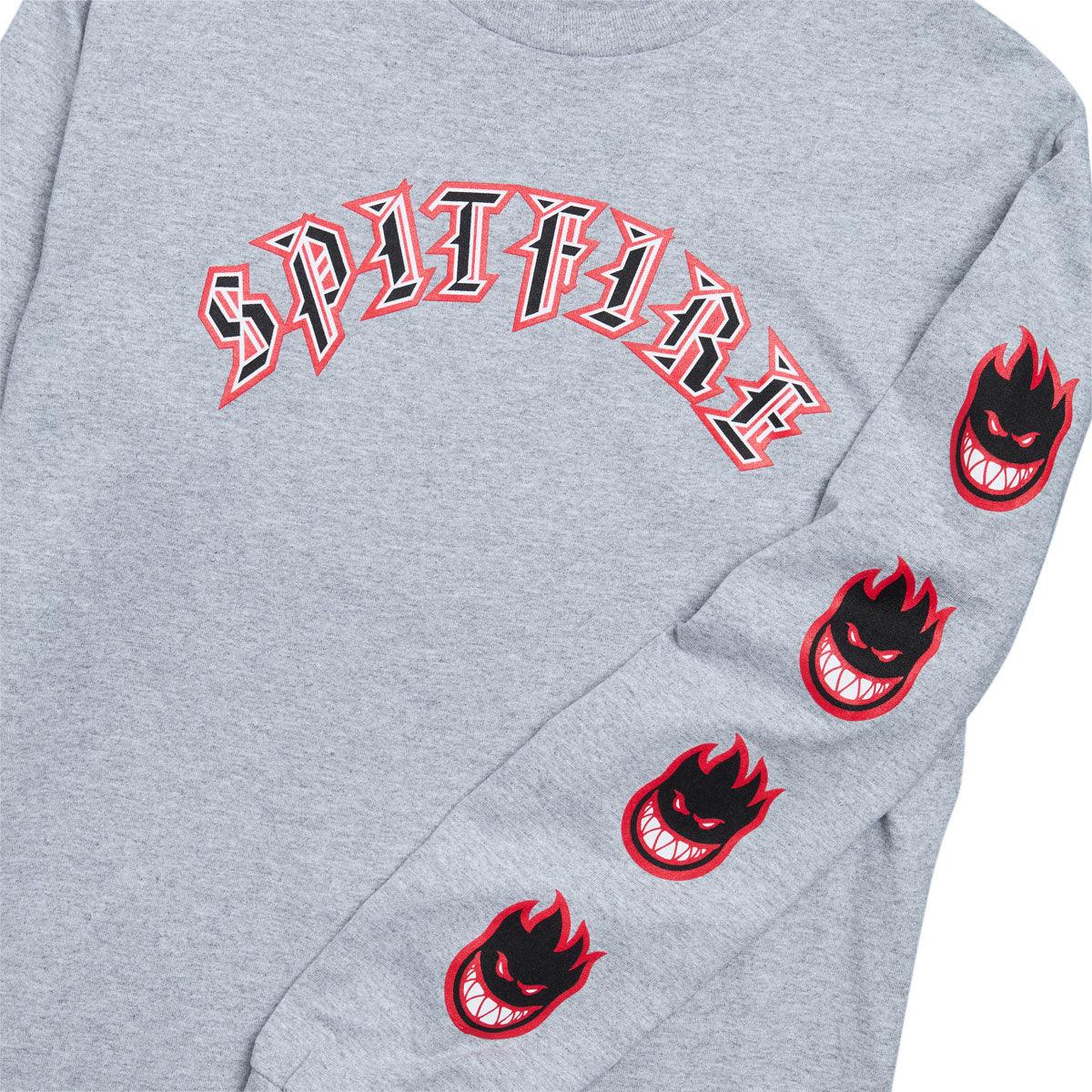 Spitfire Old E Bighead Fill Long Sleeve T-Shirt - Sport Grey/Red/Black/White image 2