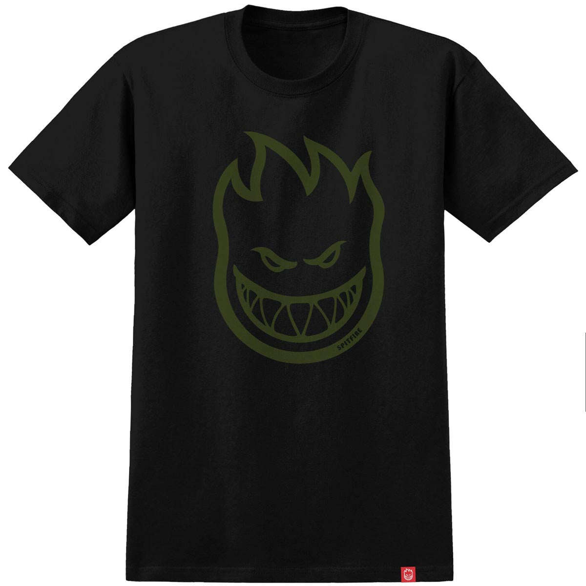 Spitfire Bighead T-Shirt - Black/Olive image 1