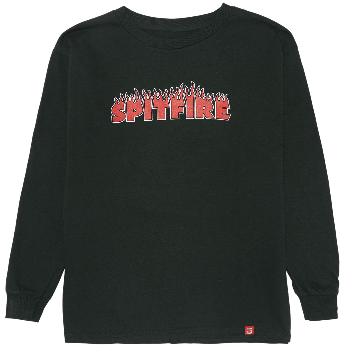 Spitfire Youth Demonseed Script Long Sleeve T-Shirt - Forest Green/Red/Black/White image 1