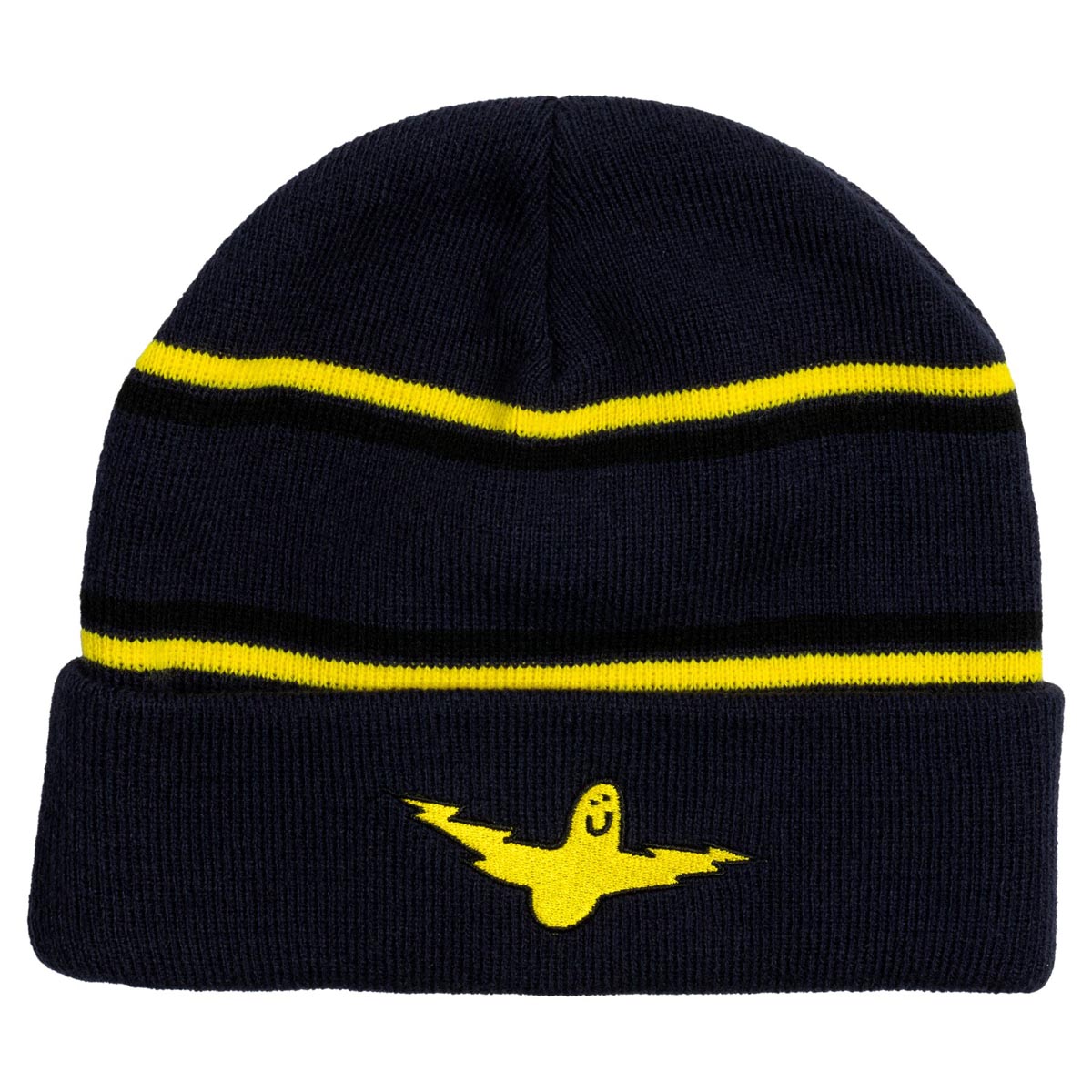 Krooked Bird Lightening Beanie - Navy/Yellow/Black image 1