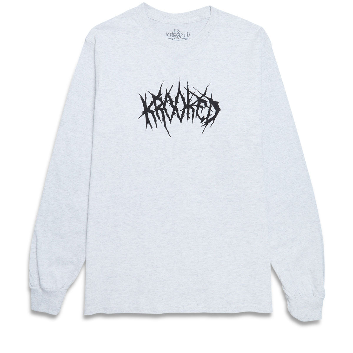 Krooked Necro Skript Long Sleeve T-Shirt - Ash/Black image 1