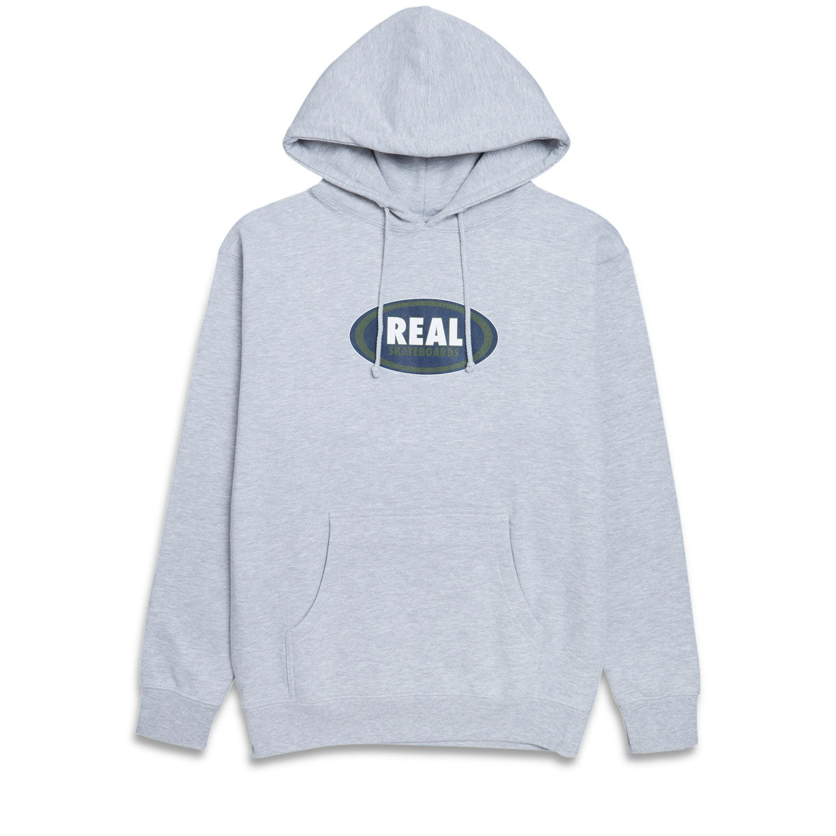 Real Oval Hoodie - Grey Heather/Navy/Olive/White image 1