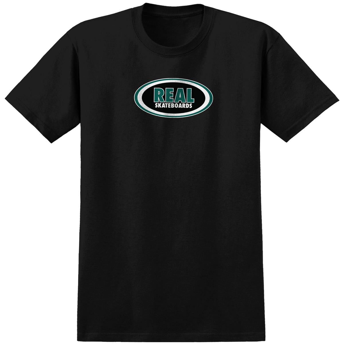 Real Oval T-Shirt - Black/Green/White/Black image 1