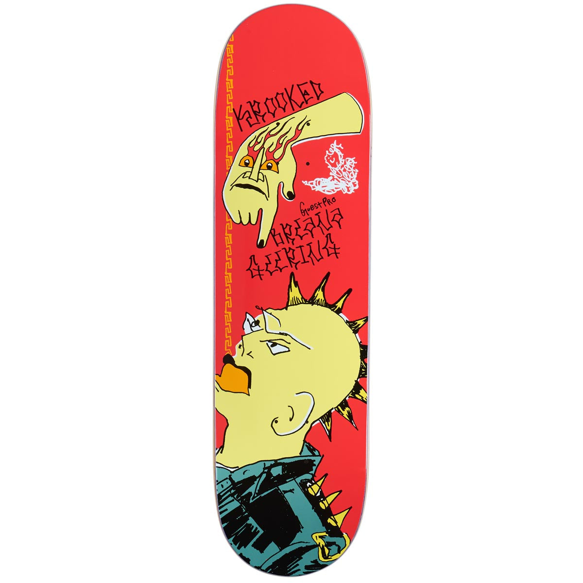 Krooked Geering Guest Pro Punx Mni Series True Fit Skateboard Deck - Red - 8.50