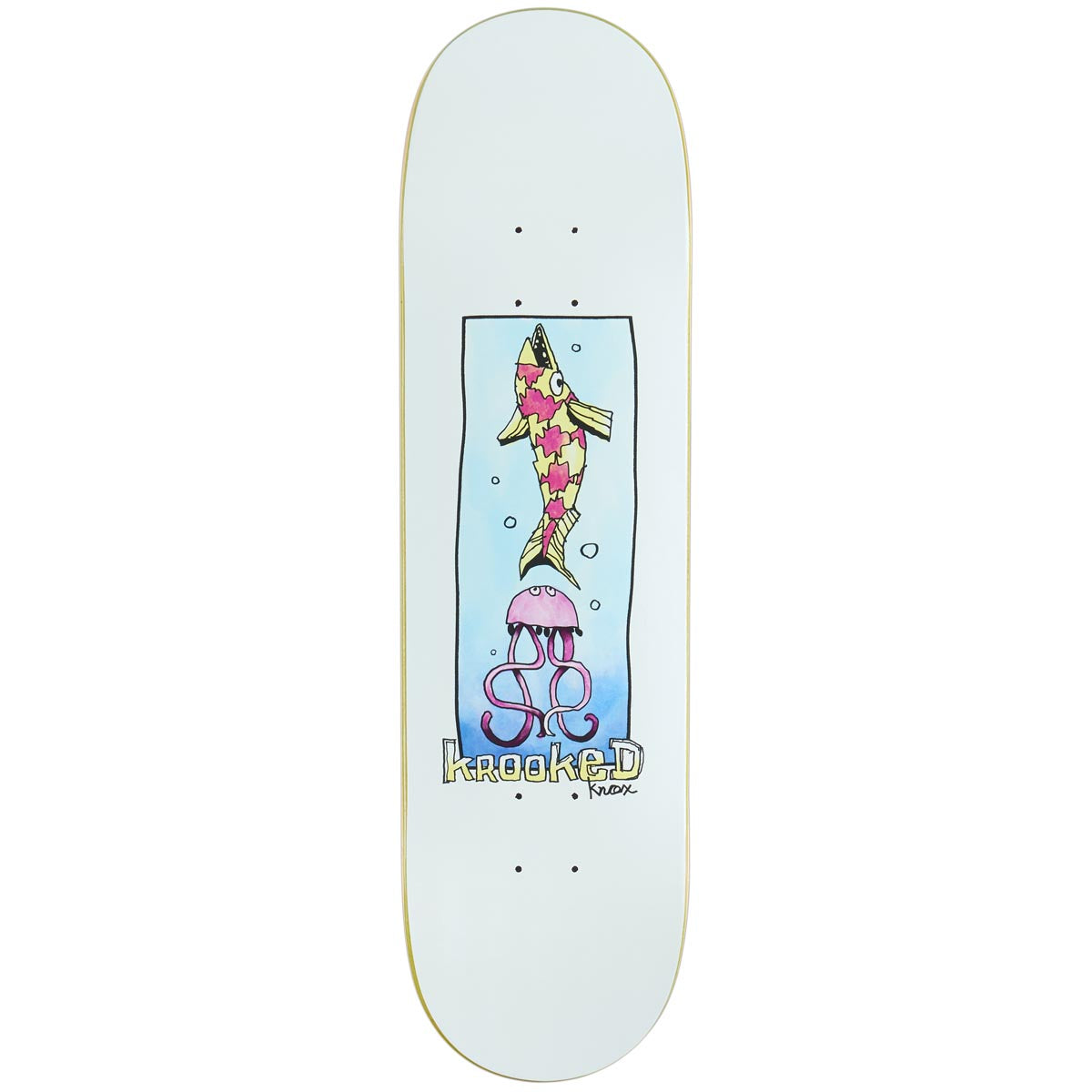 Krooked Knox Ocean Animal Skateboard Deck - White - 8.50