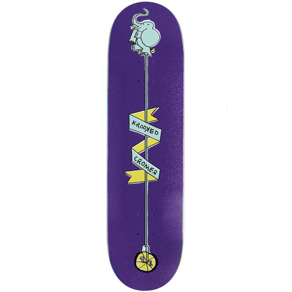 Krooked Cromer Unicycle Skateboard Deck - Purple - 8.38