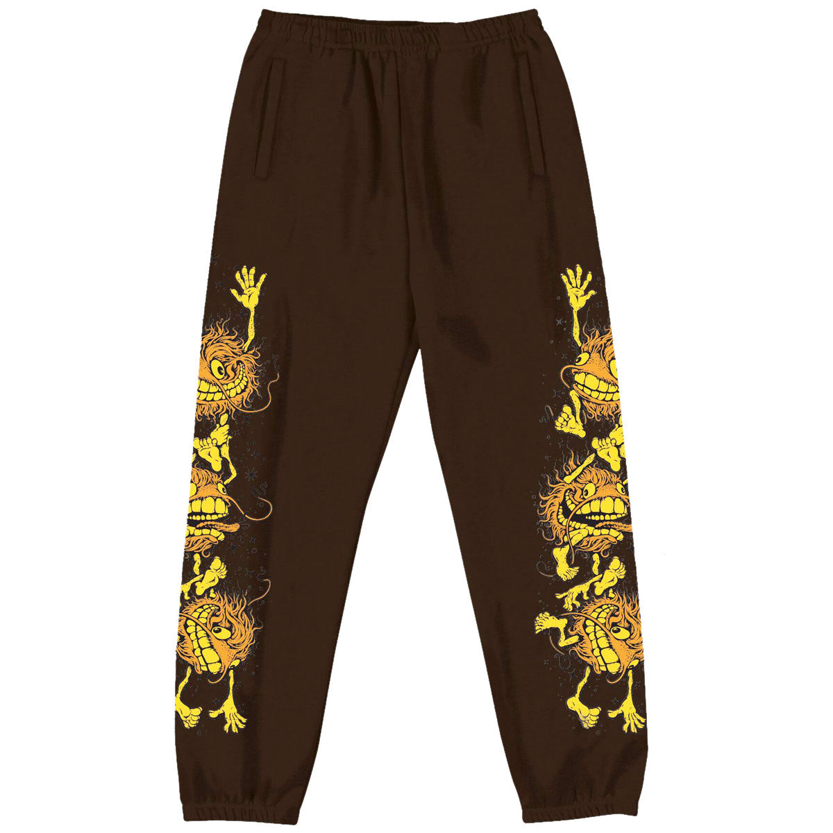 Anti-Hero Grimple Stack Sweat Pants - Brown/Orange/Yellow/Black image 1