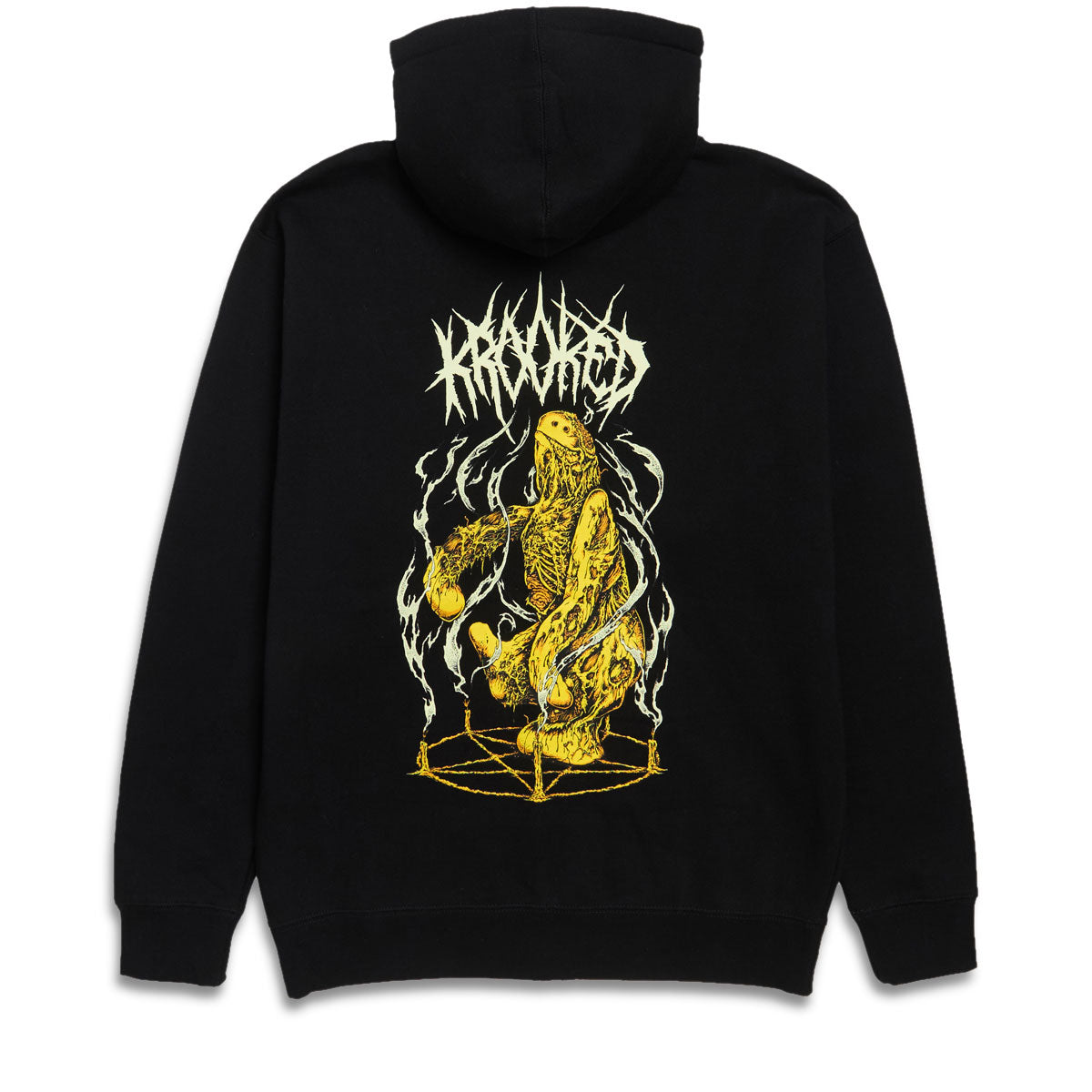 Krooked Necroshmoo Zip Hoodie - Black/Cream/Yellow/Orange image 2