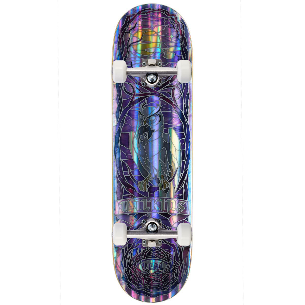 Real Wilkins Holographic Rainbow Foil Cathedral Skateboard Complete - Purple - 8.50