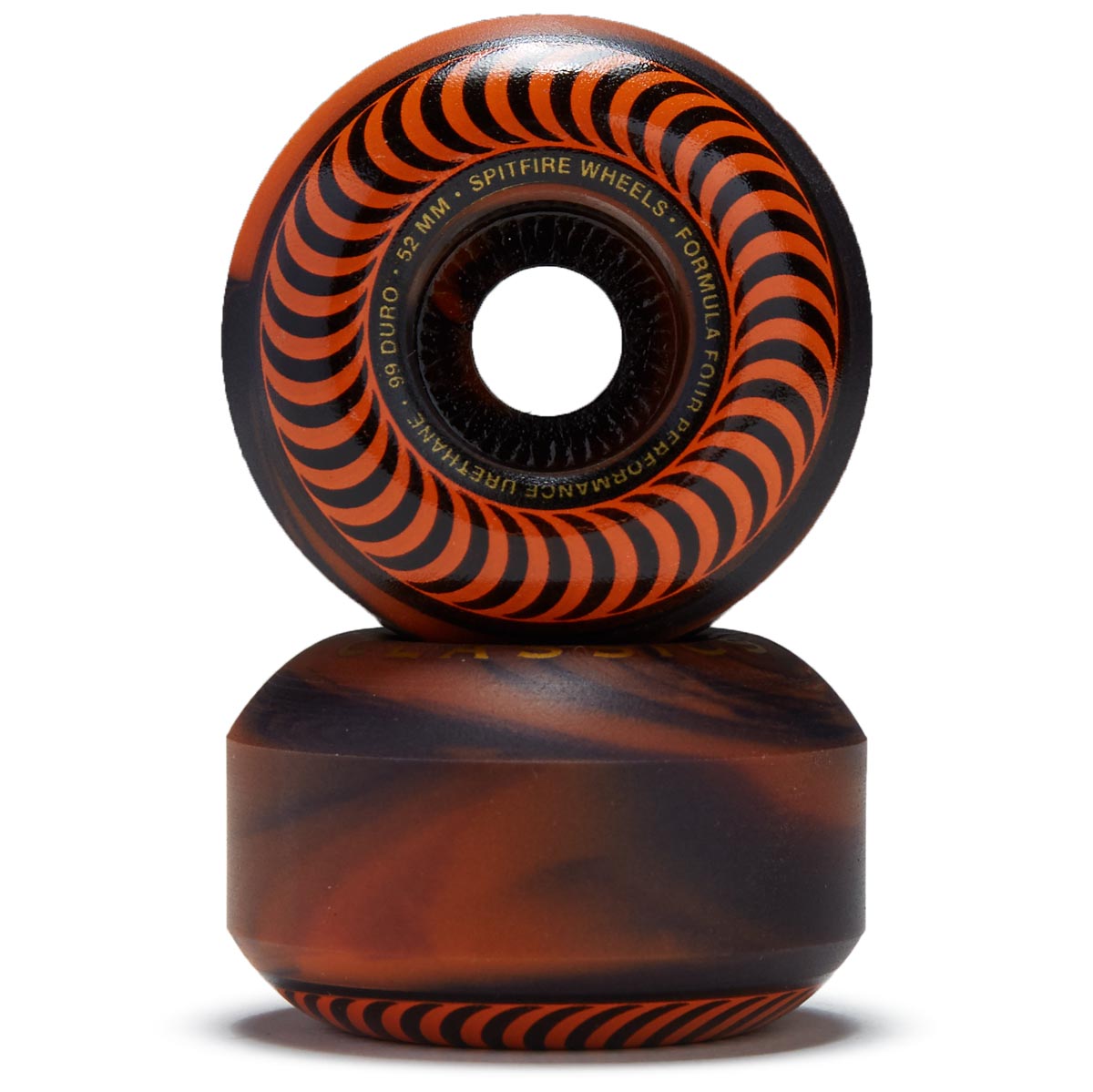 Spifire F4 Swirl Classic Skateboard Wheels - Black/Orange - 52mm image 2