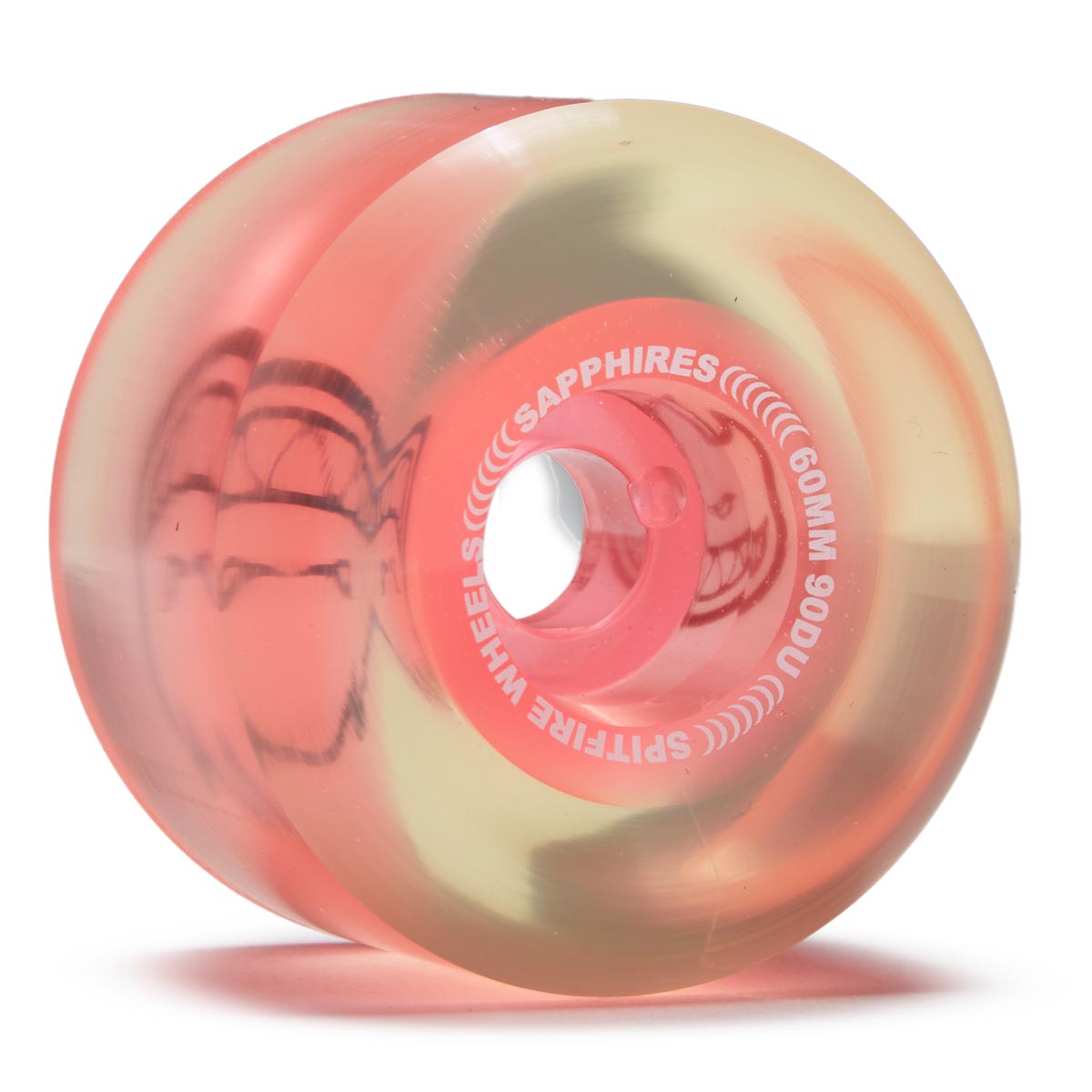 Spitfire 90d Sapphires Skateboard Wheels - Clear/Neon Pink - 60mm image 1