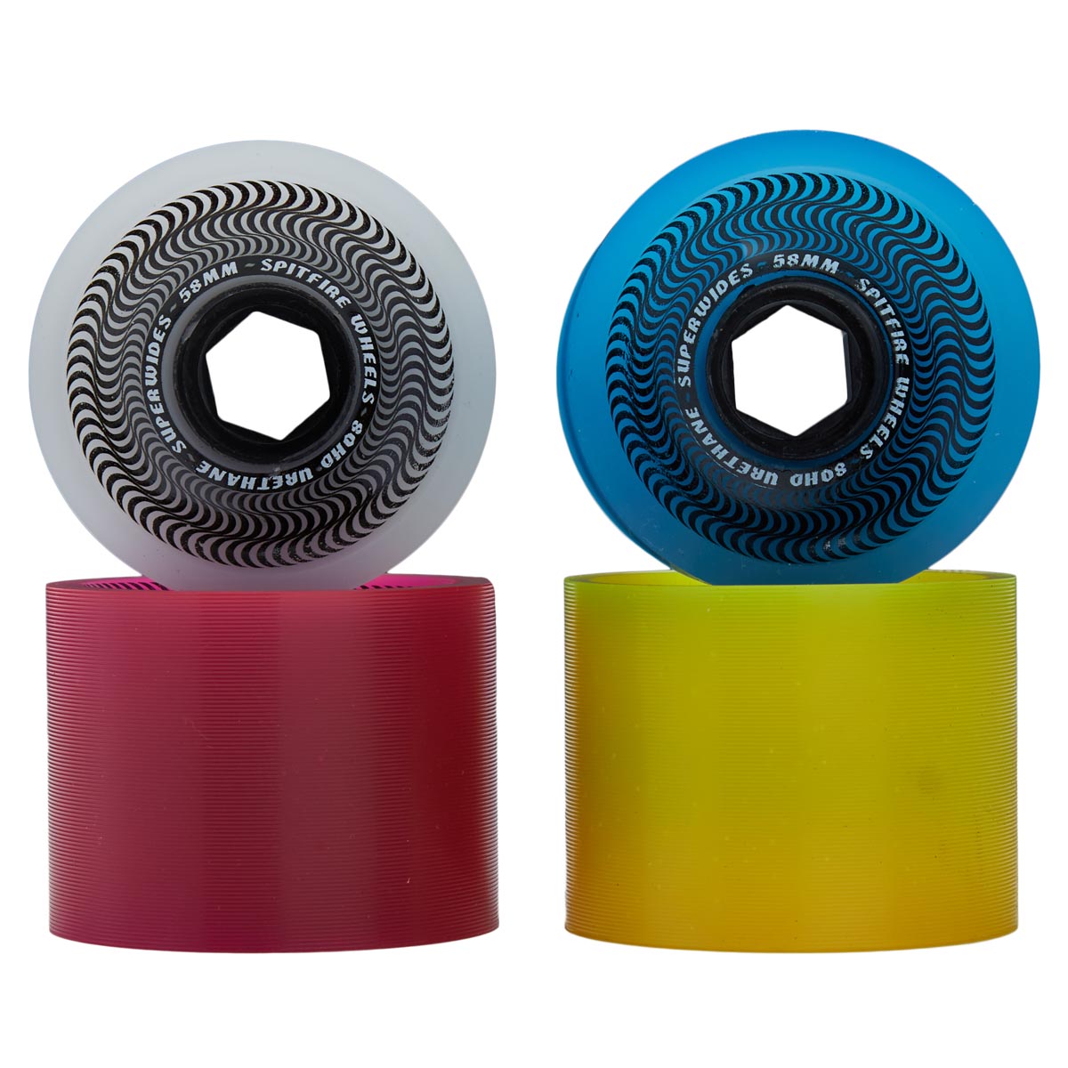 Spifire 80hd Cmyk Skateboard Wheels - Pink/Yellow/White/Blue - 58mm image 2