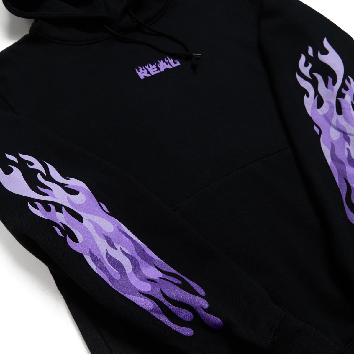 Real Flames Sleeve Hoodie - Black image 2