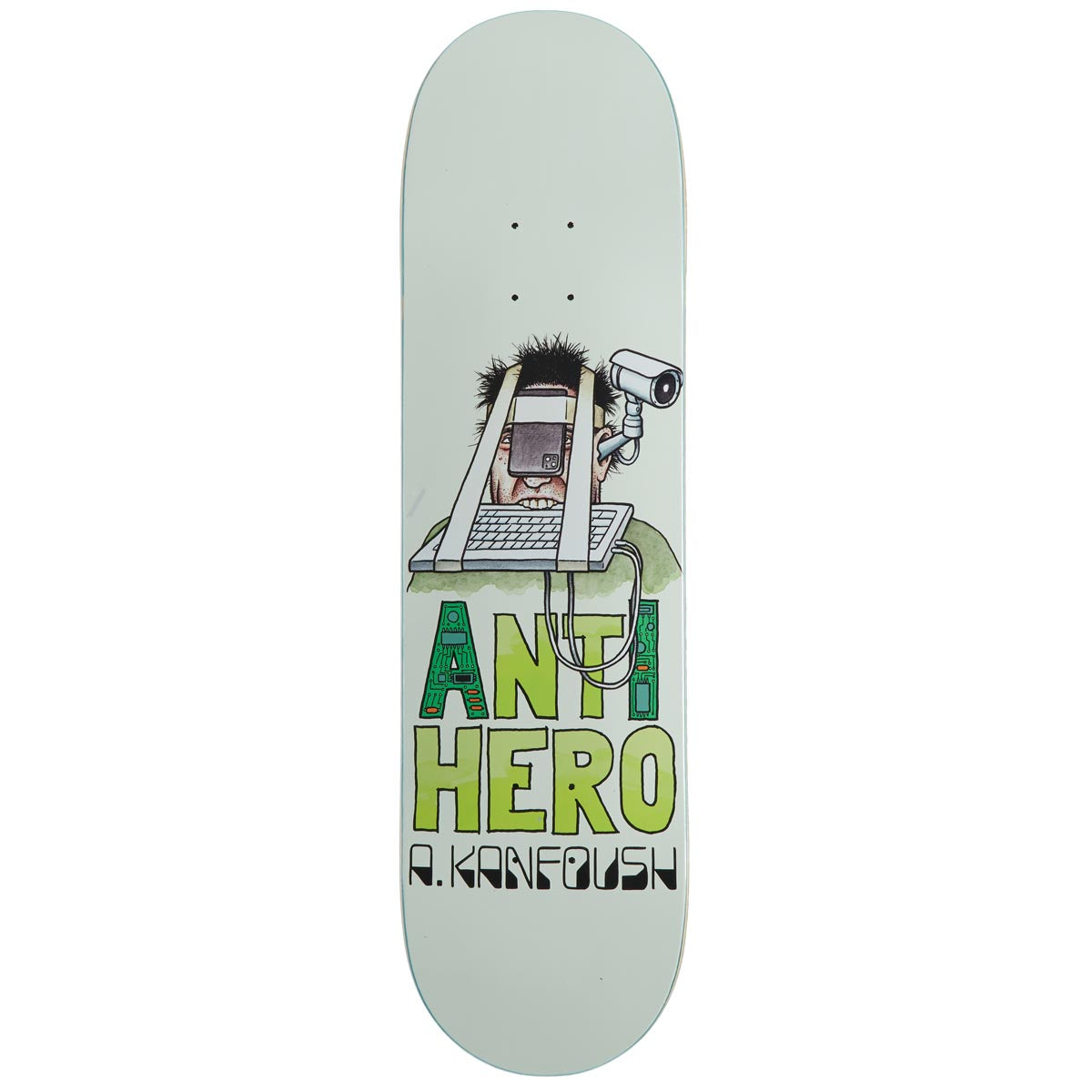 Anti-Hero Kanfoush Anti Intelligence Skateboard Deck - White - 8.40