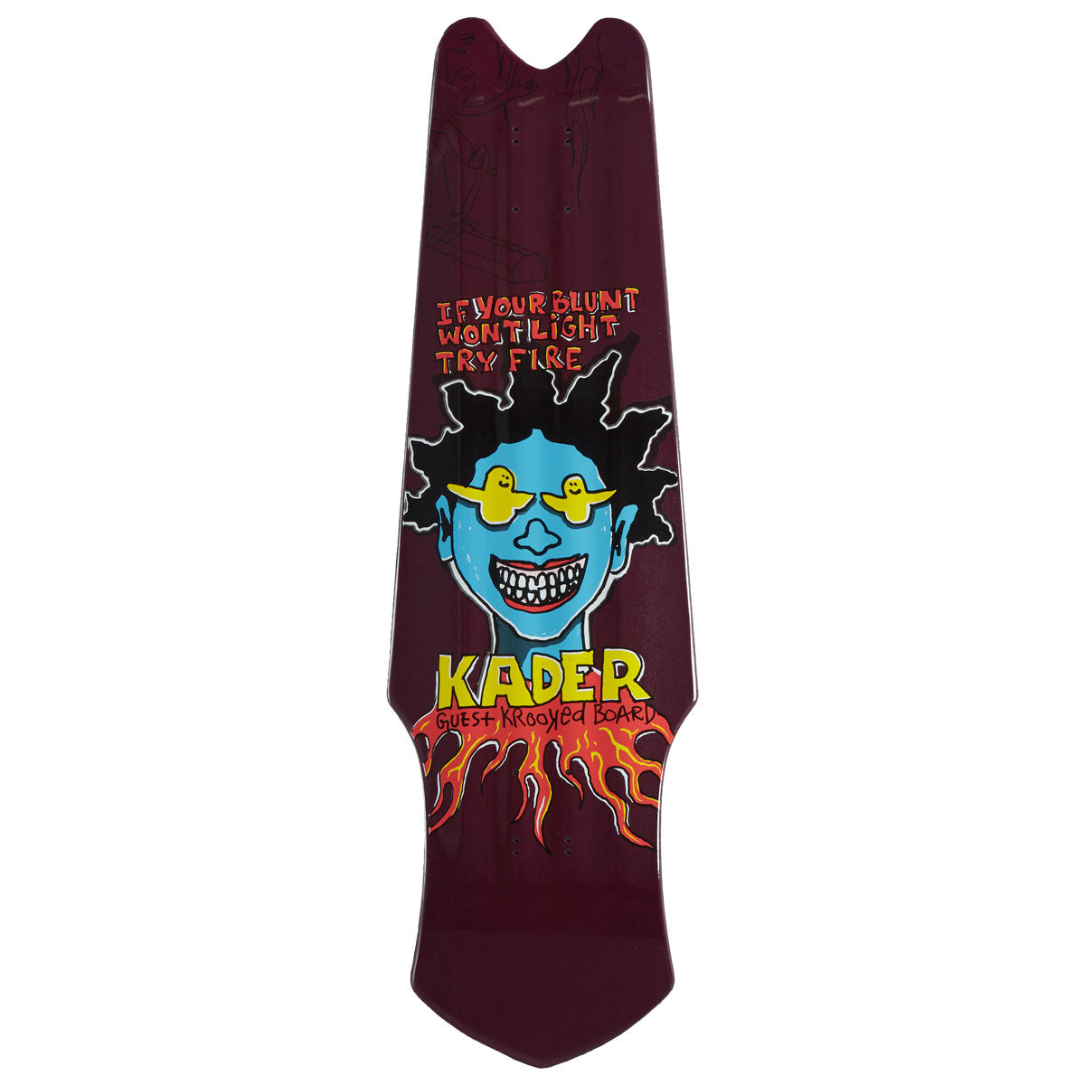 Krooked Kader Guest Tri-Plane Skateboard Deck - 9.75