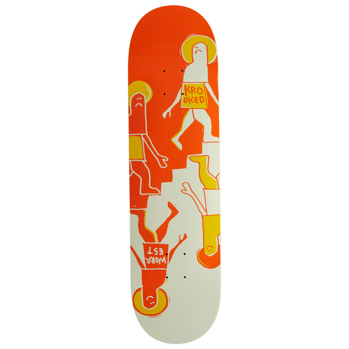 Krooked Worrest Up Down Twin Tail Slick Skateboard Deck - 8.30