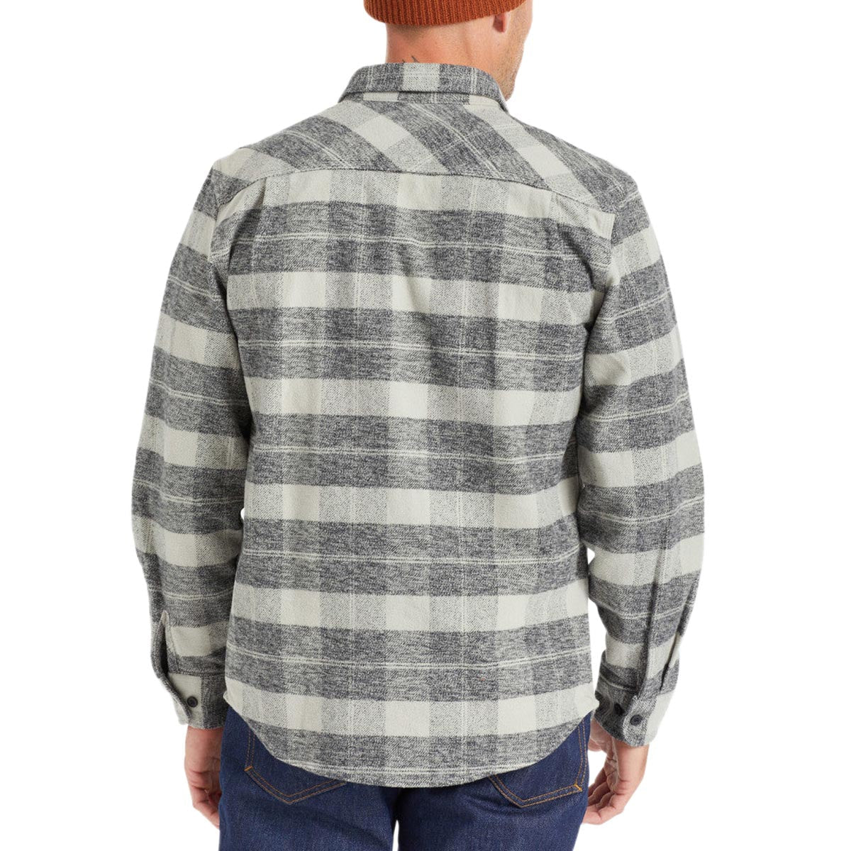 Brixton Bowery Heavyweight Long Sleeve Flannel Shirt - Black/Charcoal image 3