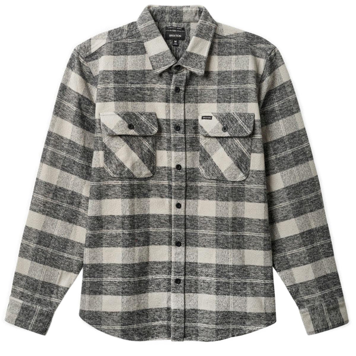 Brixton Bowery Heavyweight Long Sleeve Flannel Shirt - Black/Charcoal image 1